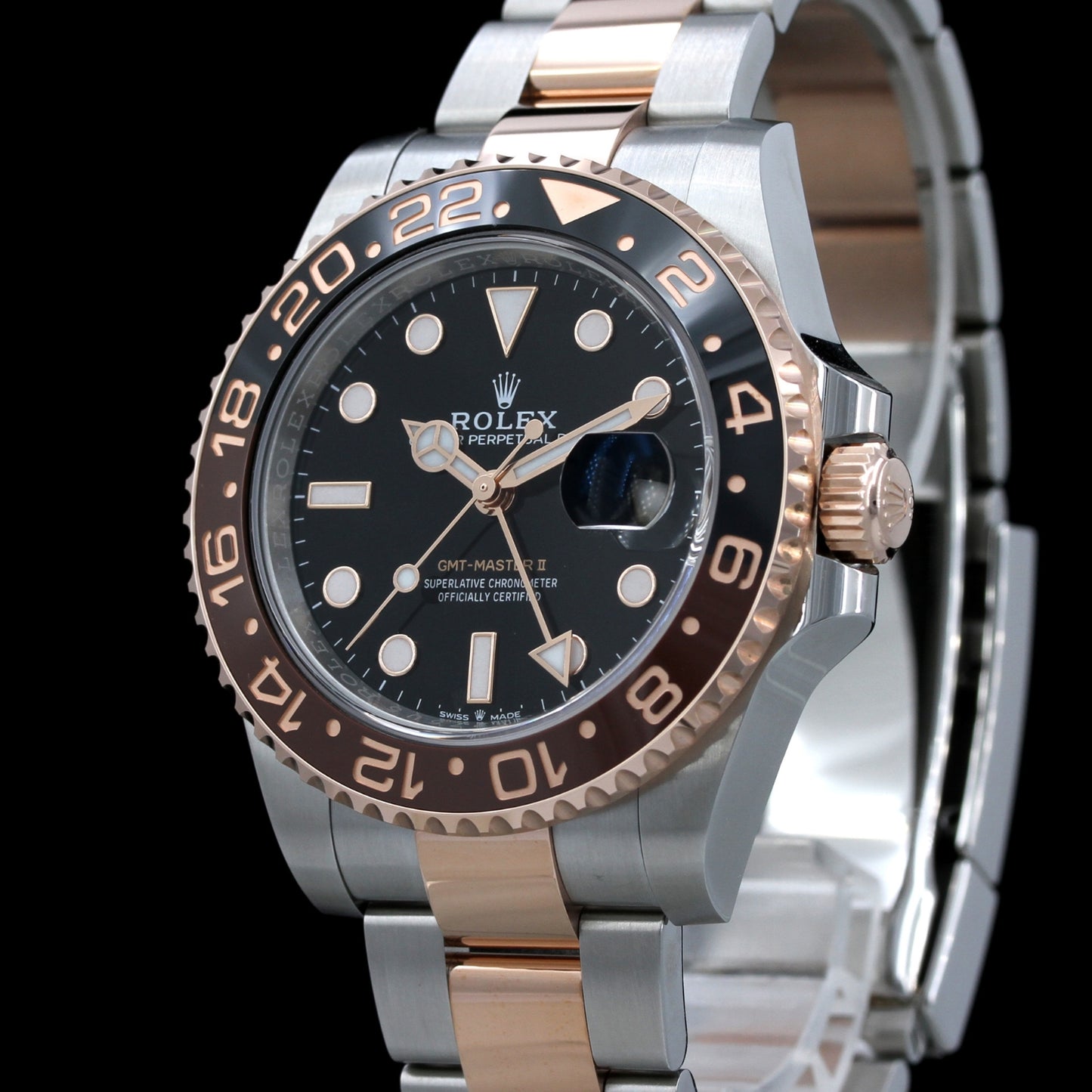 Rolex GMT Master II, Roségold/Stahl, Ref. 126711CHNR, 2022, 40 mm, B+P