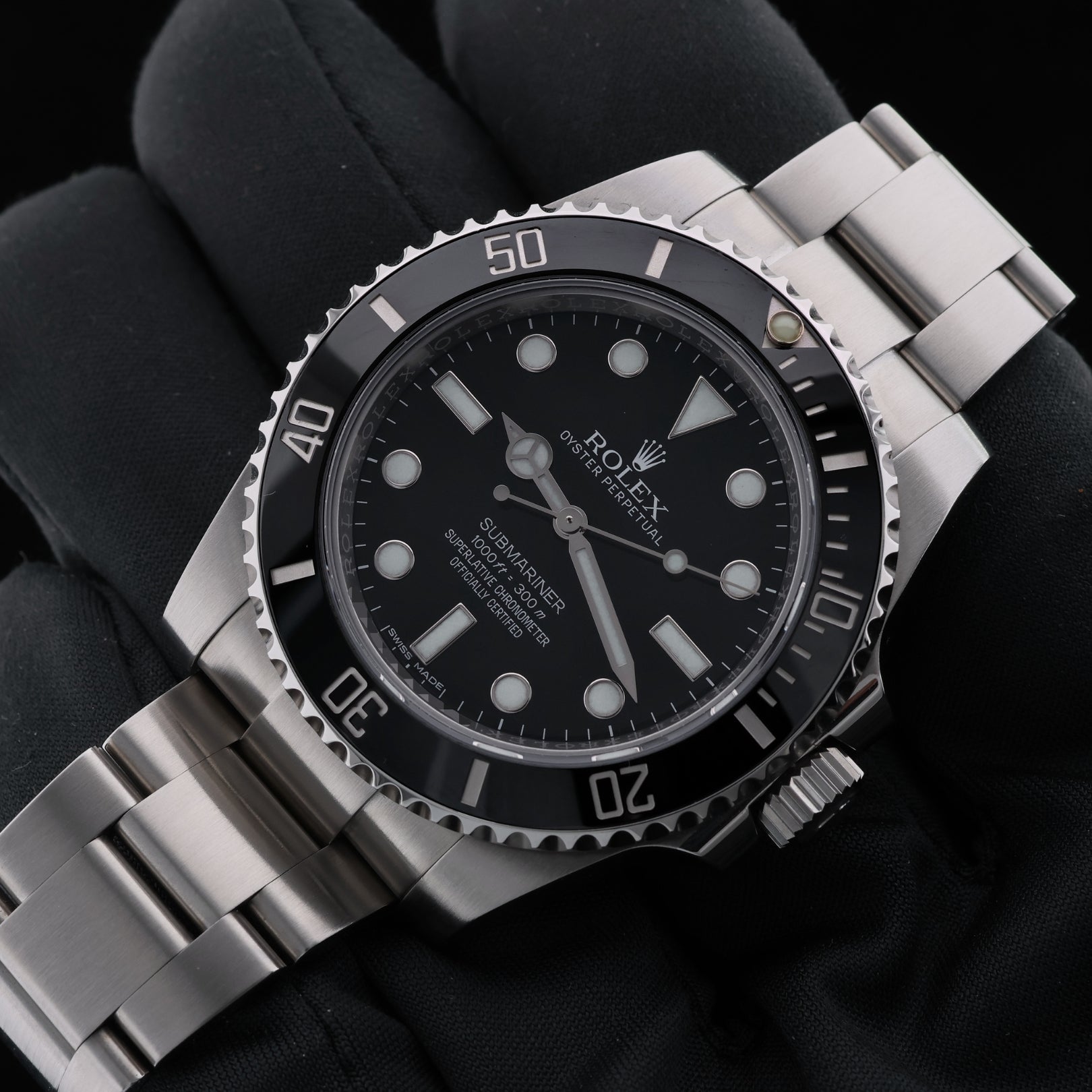 Rolex Submariner NoDate, Cerachrom-Lünette, Ref. 114060, 05-2014, B+P