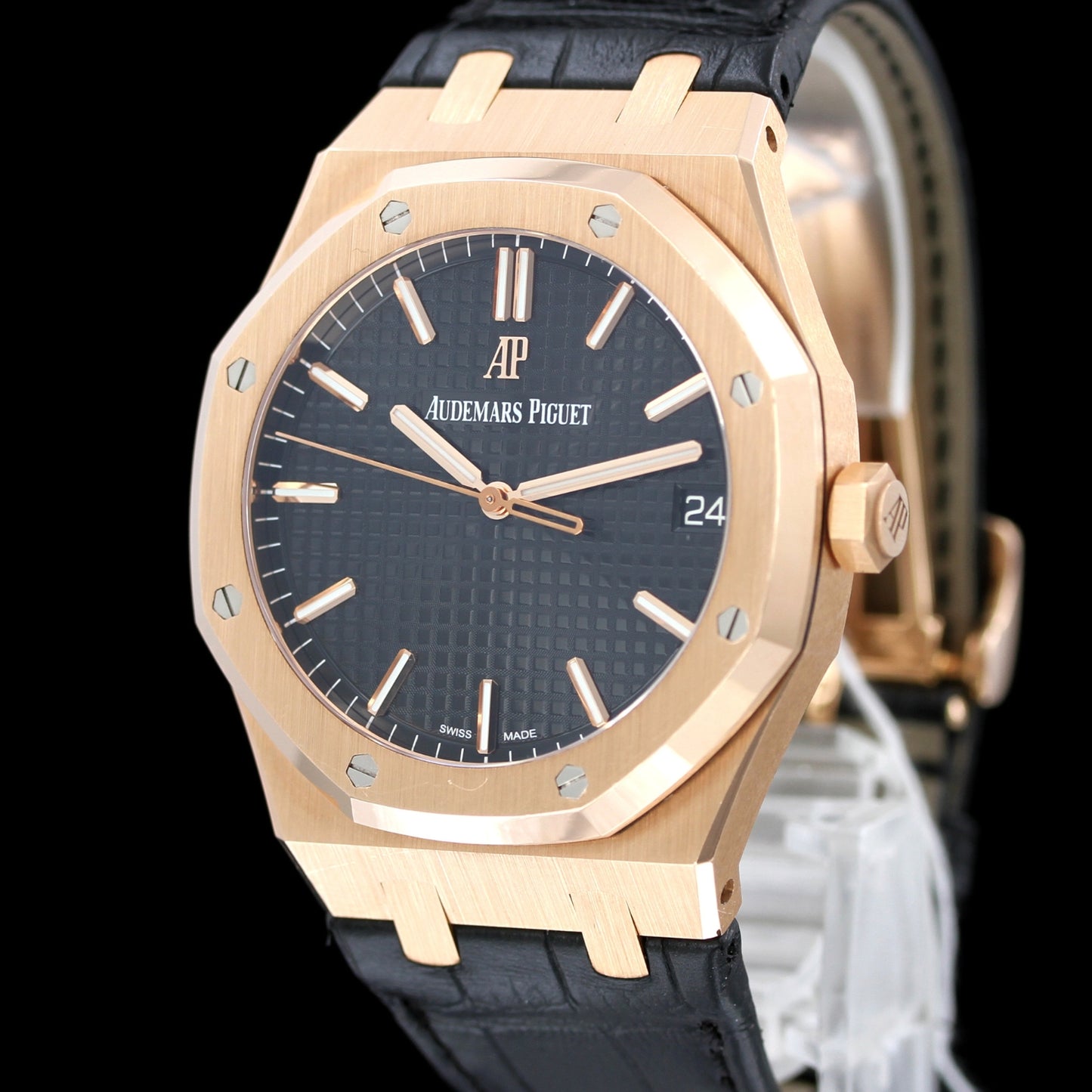 Audemars Piguet Royal Oak, 41 mm, black dial, Ref. 15500OR.OO.D002CR.01, B+P