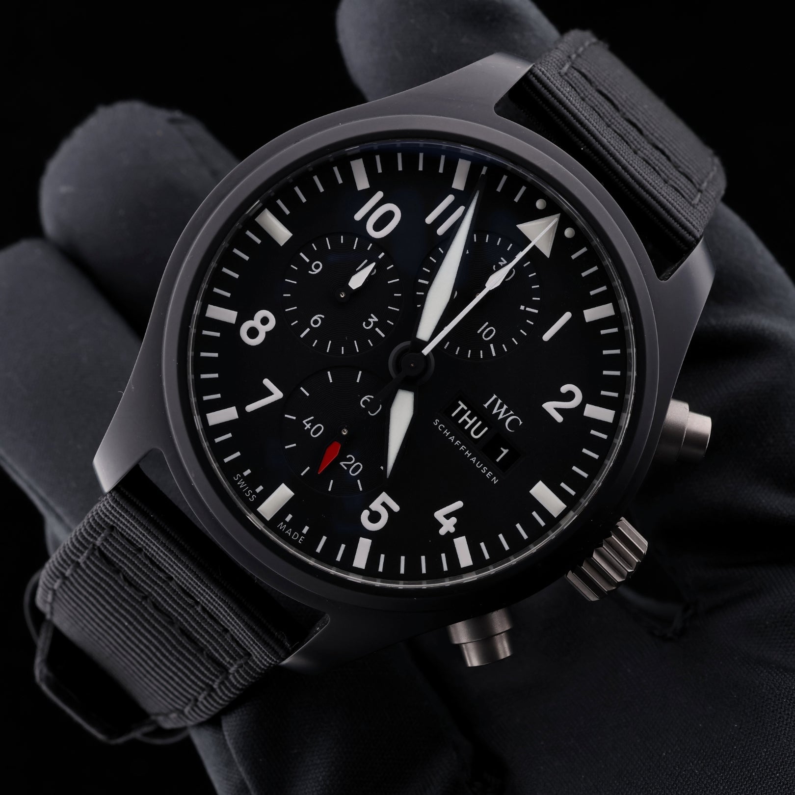 IWC Fliegeruhr Chronograph, Top Gun, Black, Ref. IW389101, 06-2023, B+P