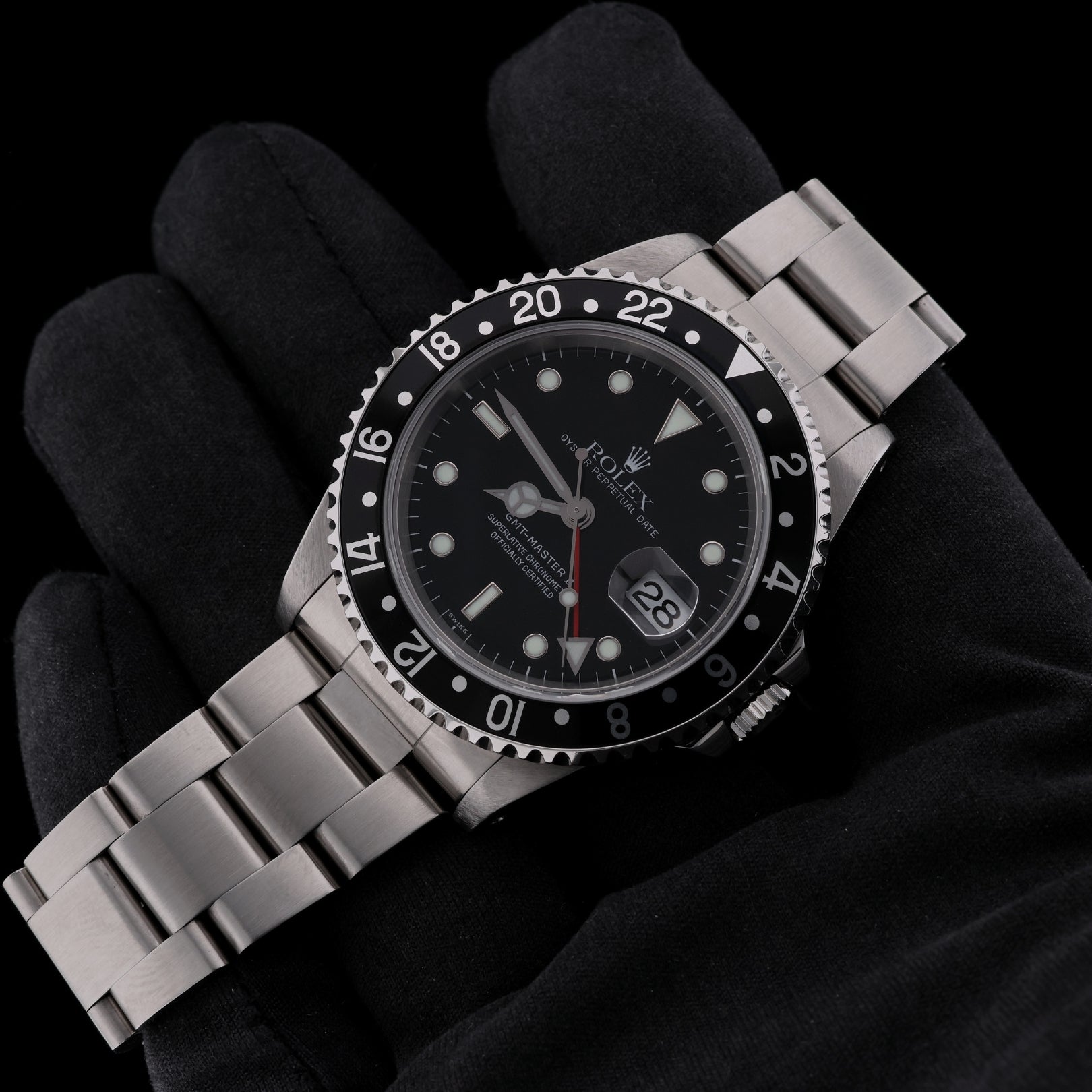 Rolex GMT Master II, Black Bezel, Oyster, LC100, Ref. 16710, 11-1999, B+P