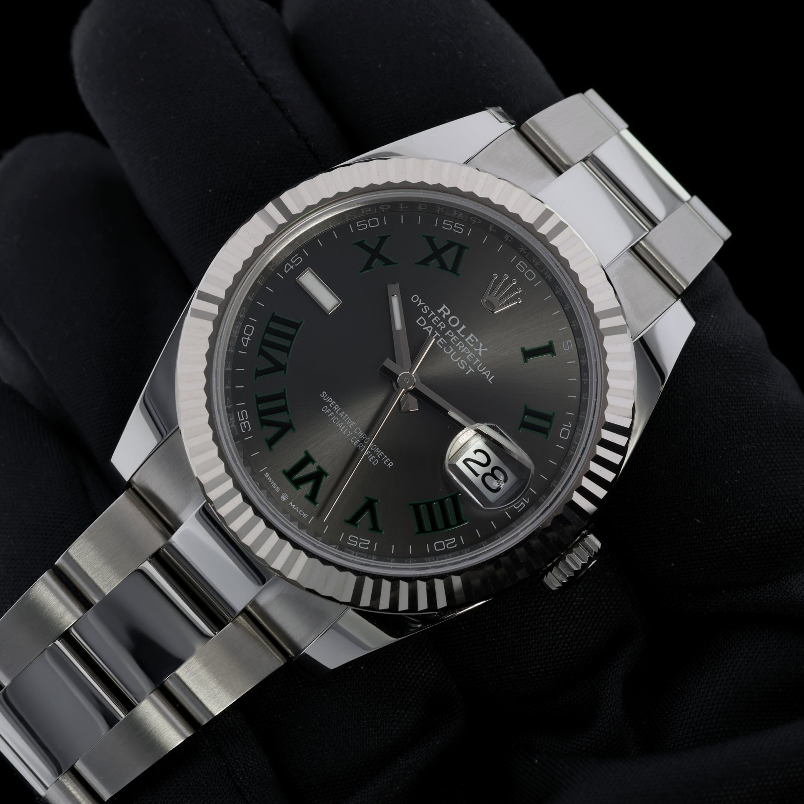 Rolex Datejust 41 "Wimbledon", Oyster, mit Erstkaufrechnung, Ref. 126334, 05-2025, B+P