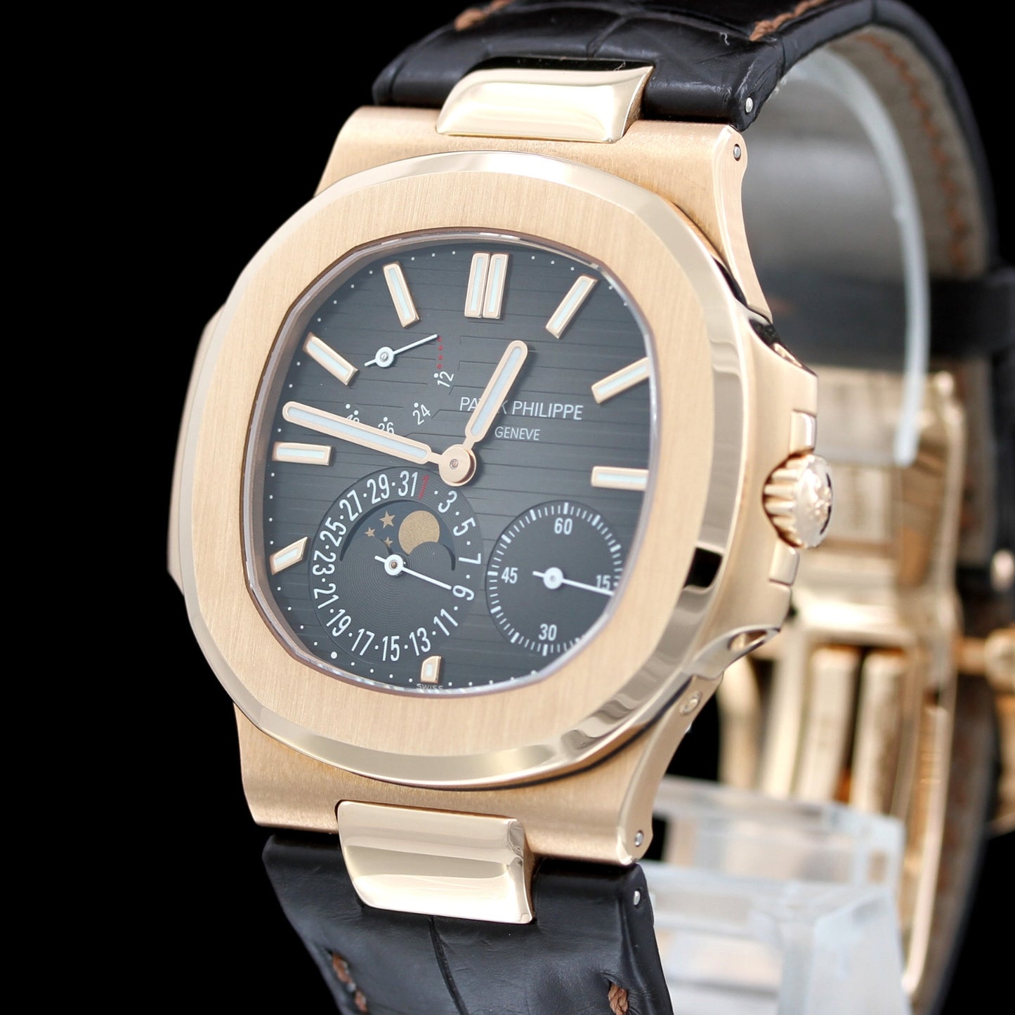 Patek Philippe Nautilus Moonphase, 18kt Roségold, Faltschliesse, 5712R-001, ungetragen/2021, B+P