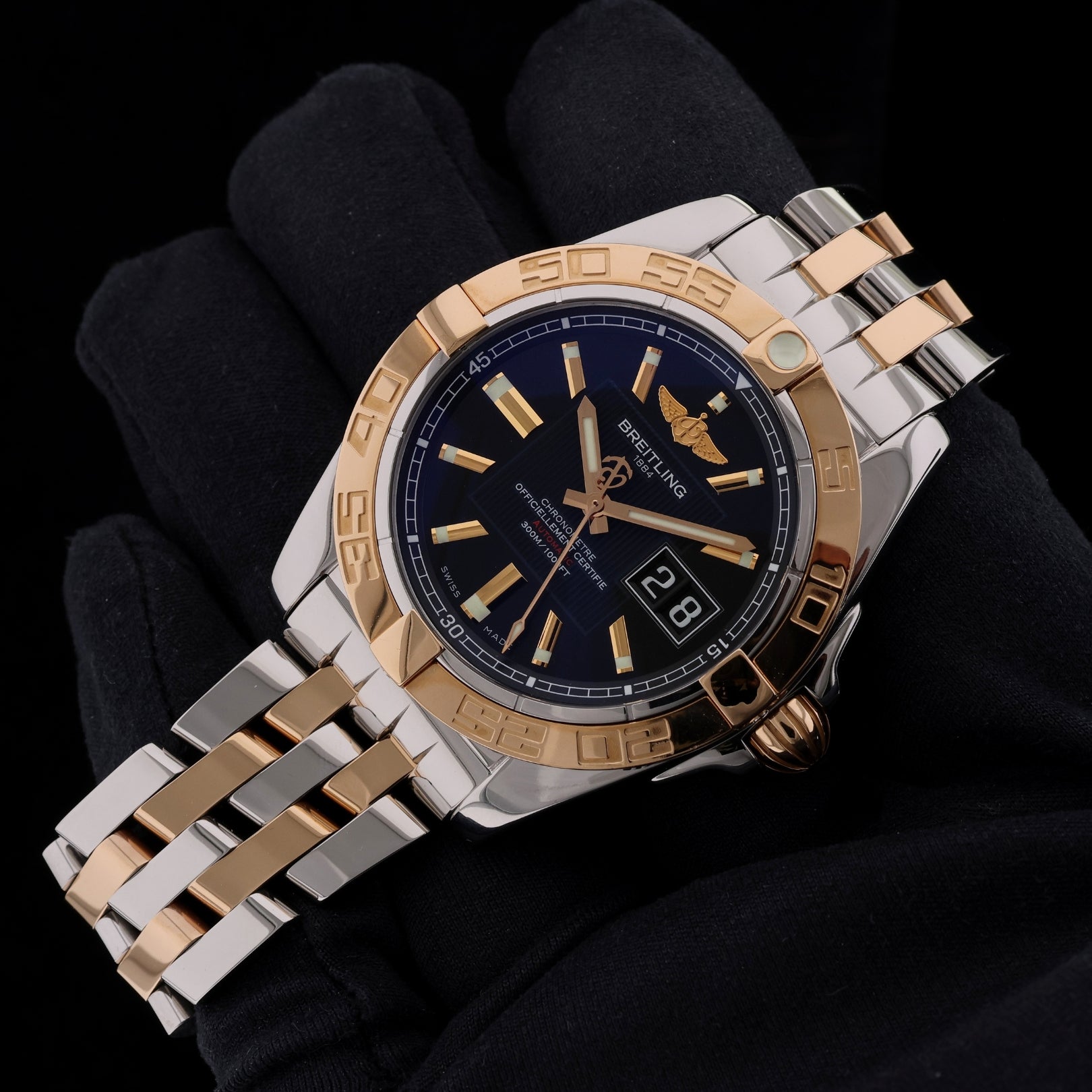 Breitling Galactic, Edelstahl/Gelbgold, LC100, Ref. C49350L2-BA09, 04-2014, B+P