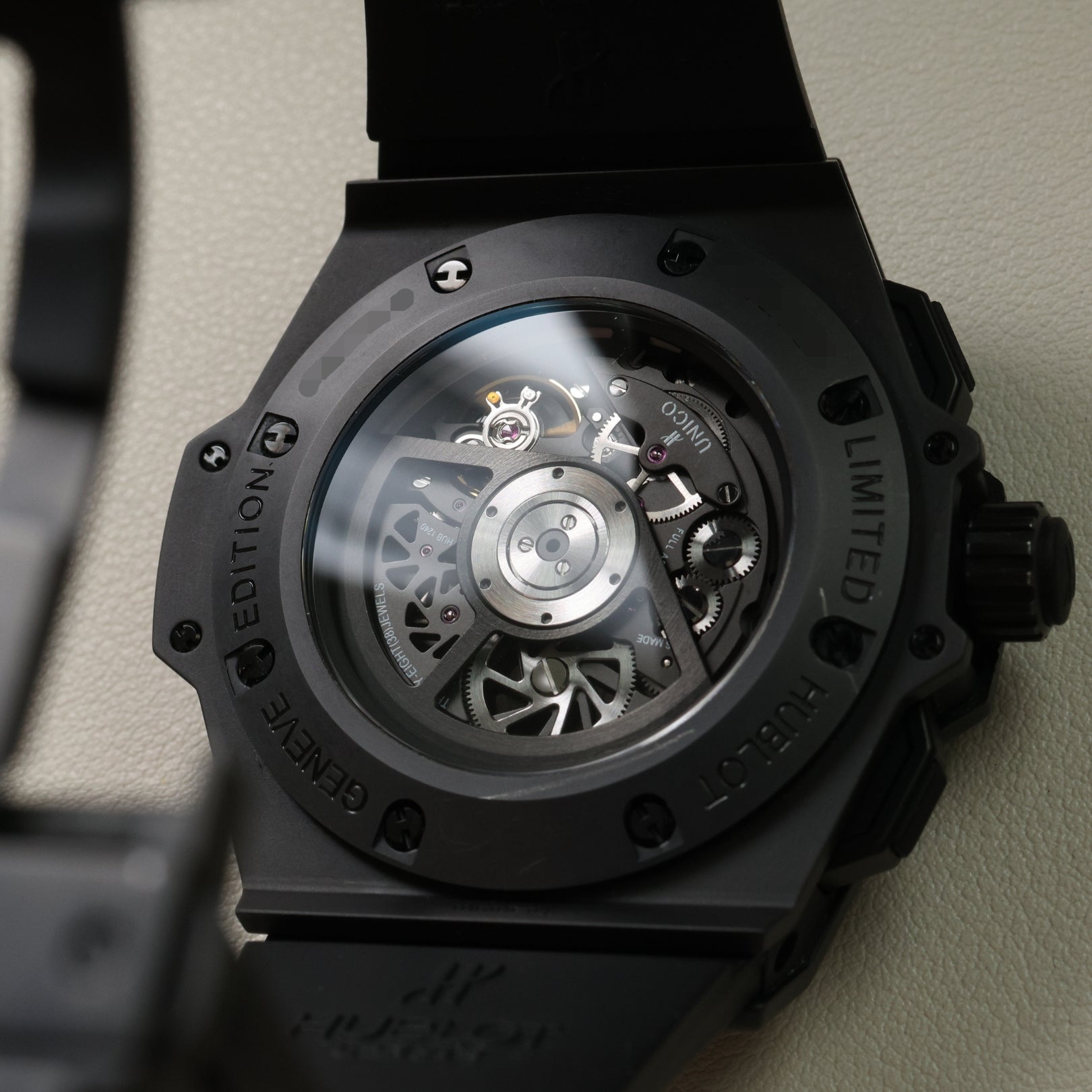 Hublot King Power Unico, Black Ceramic, LC100, Ref. 701.CI.0110.RX, 12-2011, B+P