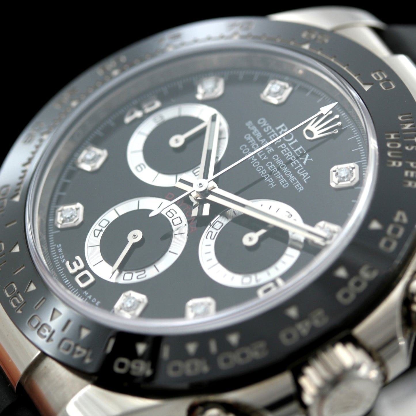 Rolex Daytona Weißgold, Brillant Zifferblatt, Ref. 116519LN, 2020, B+P