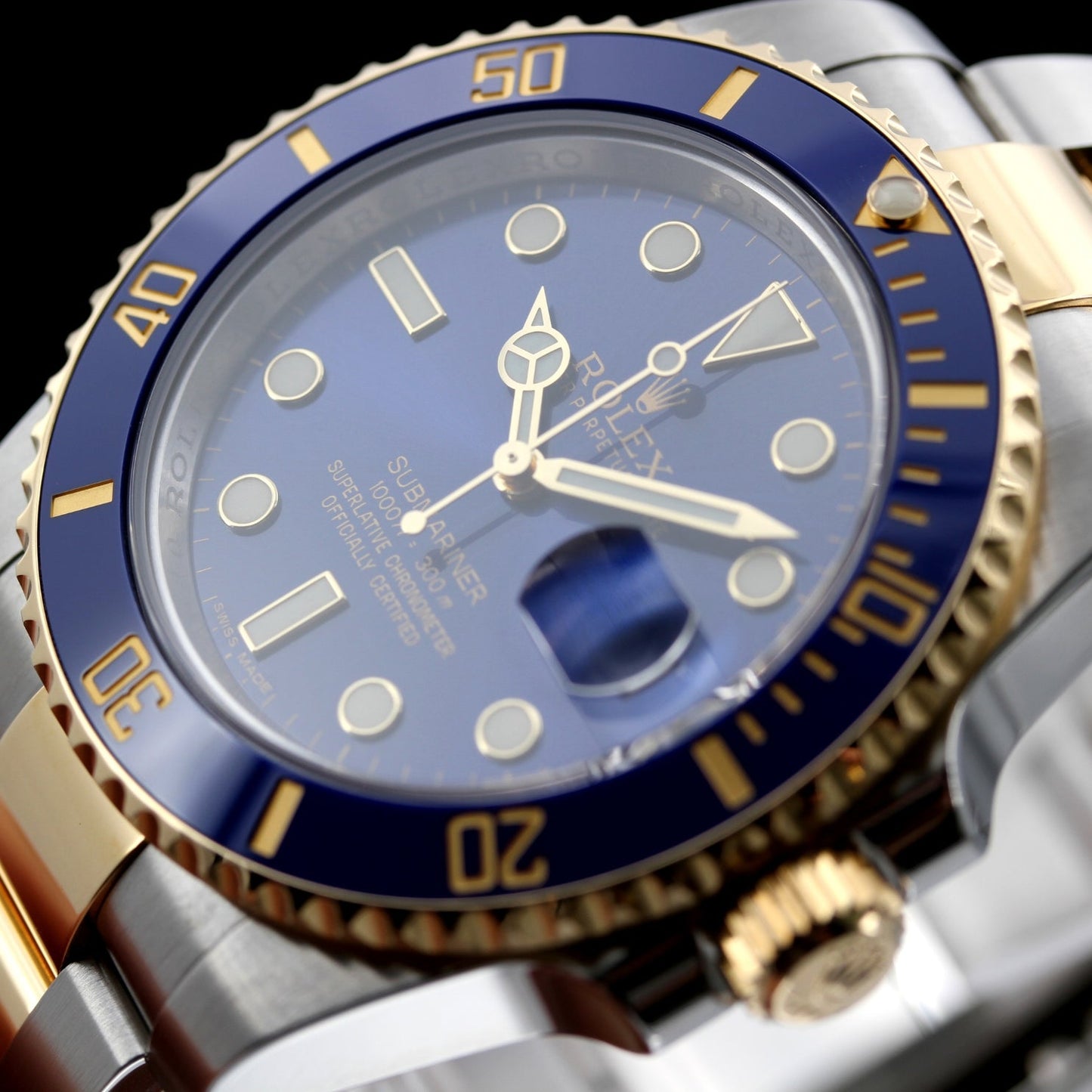 Rolex Submariner, Bicolor, blaues Zifferblatt, Ref. 116613LB, 2020\DE, B+P