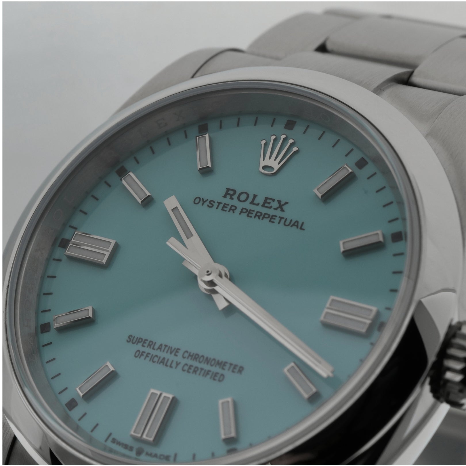 Rolex Oyster Perpetual 36, "Tiffany" Dial, Edelstahl, Ref. 126000, 2024, B+P