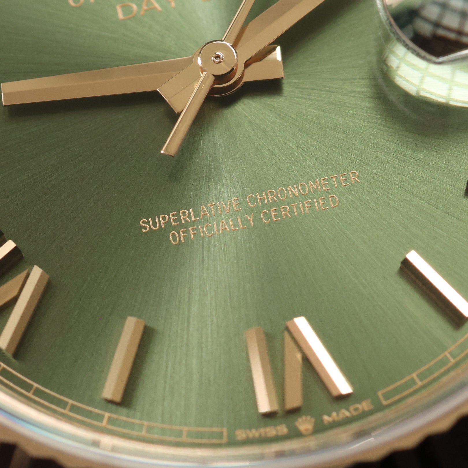 Rolex Day-Date 40, Everose Gold, Olive Green Dial, Ref. 228235, 2023, B+P