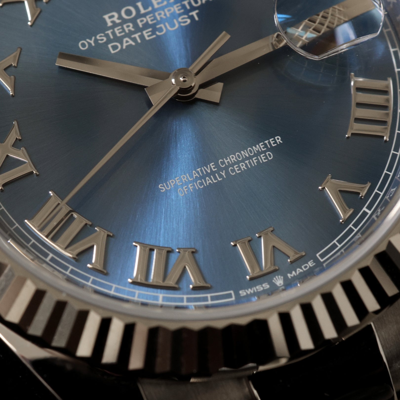 Rolex Datejust 41, Azurroblau Zifferblatt, Oyster, Ref. 126334, 2025, B+P