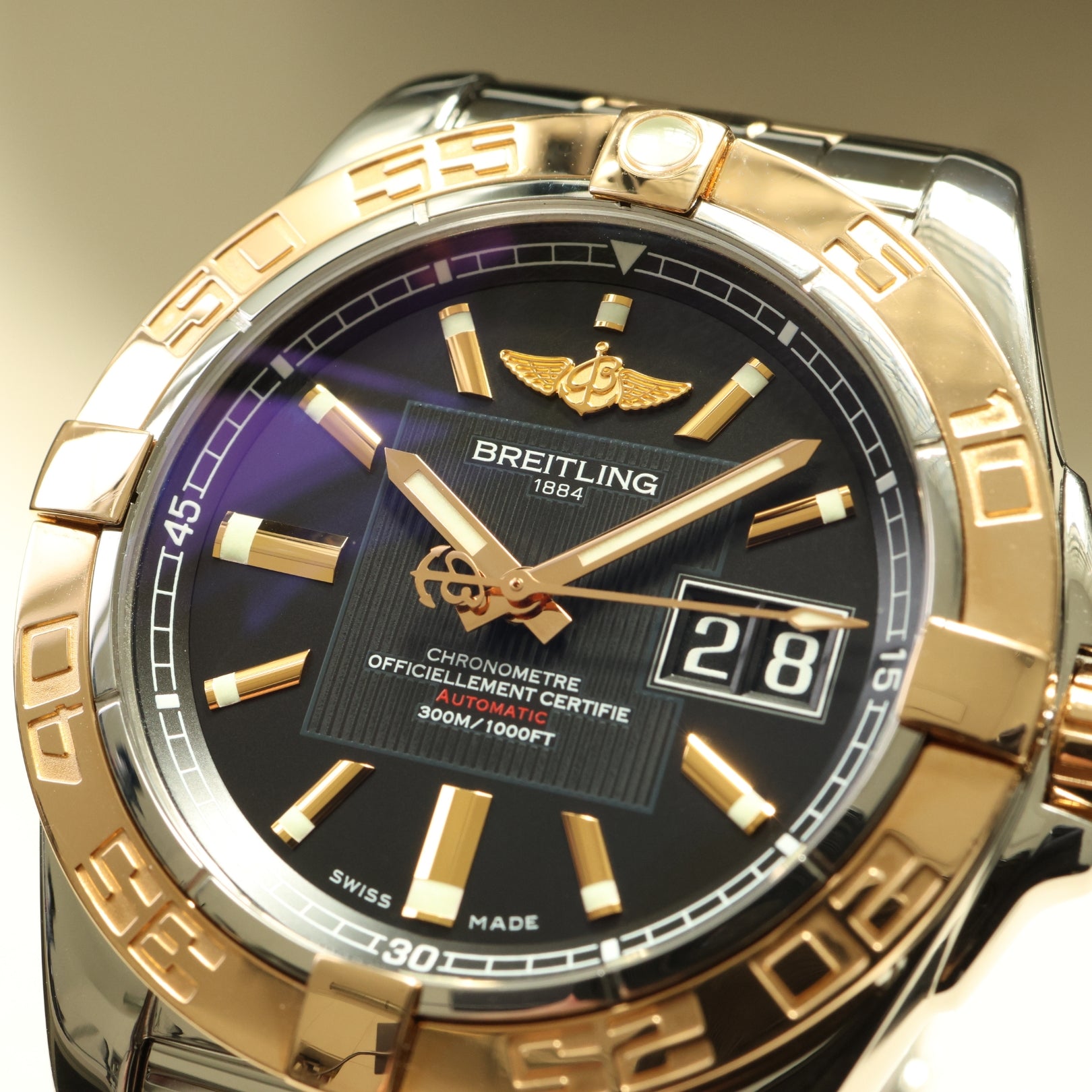 Breitling Galactic, Edelstahl/Gelbgold, LC100, Ref. C49350L2-BA09, 04-2014, B+P