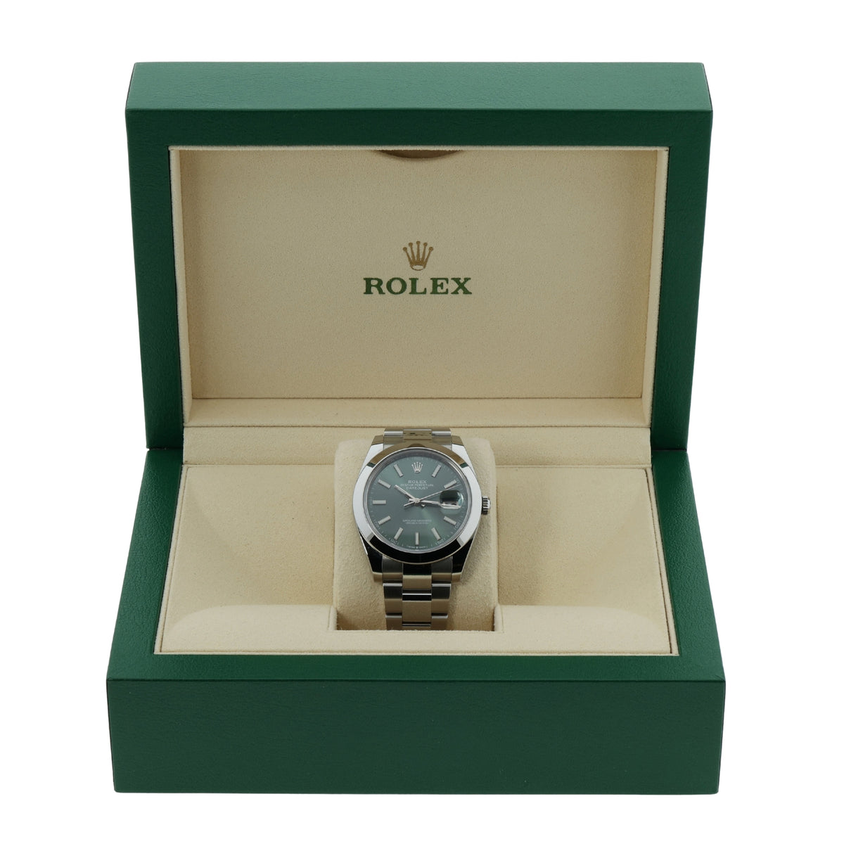 Rolex Datejust 41, Green Dial, Oyster, LC100, Ref. 126300, 2024, B+P