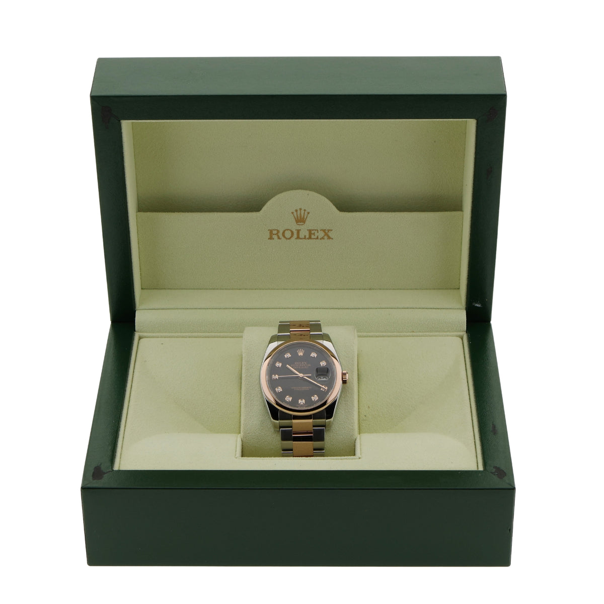 Rolex Datejust 36, Black Diamond Dial, Oyster, LC100, Ref. 116201, 01-2010, B+P