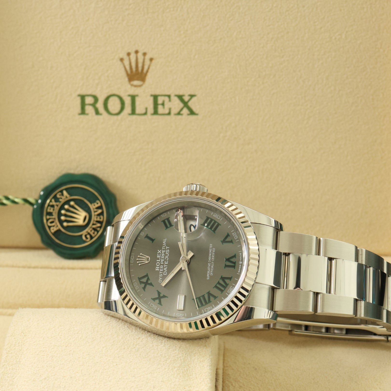 Rolex Datejust 36, Wimbledon Dial, Oyster, Ref. 126234, 2025, B+P