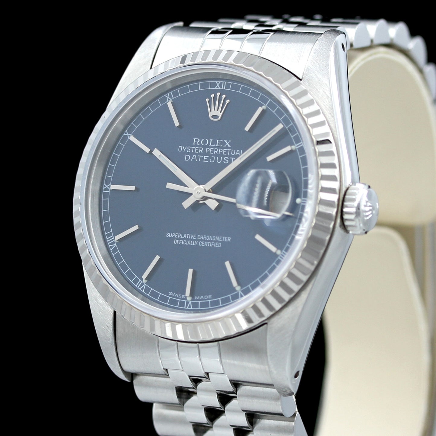 Rolex Datejust 36, Jubilee Armband, blaues Zifferblatt, Stick Dial, Ref. 16234