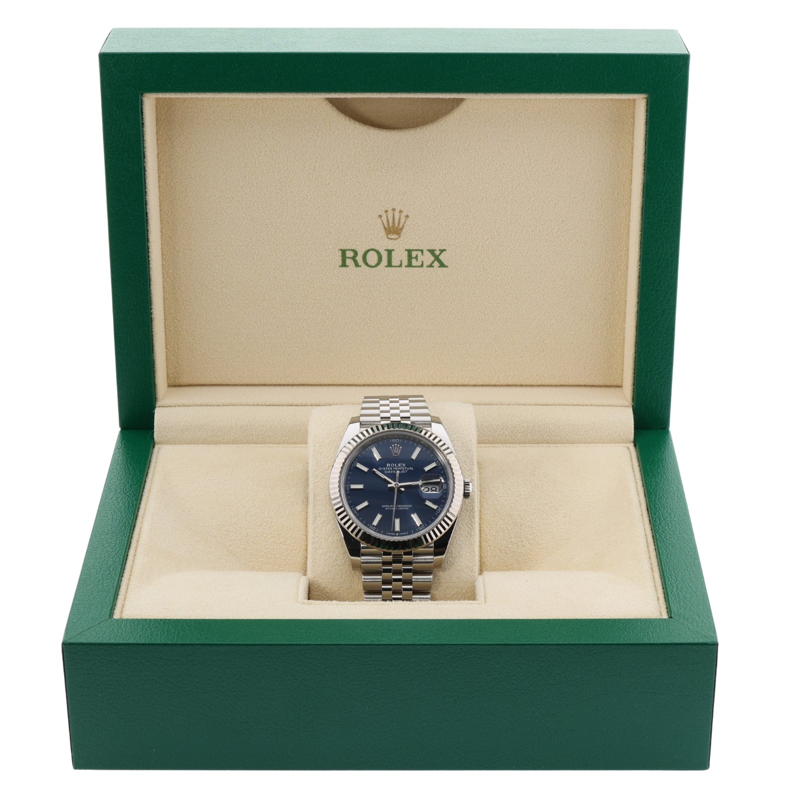 Rolex Datejust 41, Blue Dial, Jubilee, LC100, Ref. 126334, 09-2022, B+P