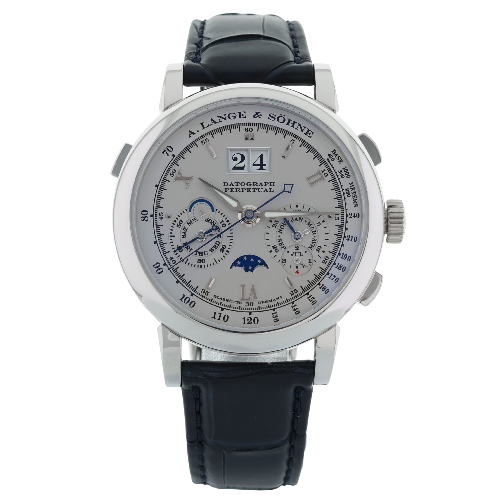 A. Lange & Söhne Datograph Perpetual, 950er Platin, ALS - Service 10/2024, Ref. 410.025E, B+P - LUXUHRIA
