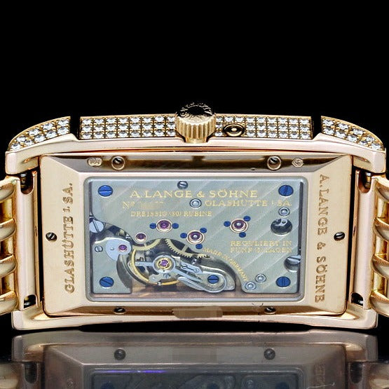 A. Lange & Söhne Cabaret Diamonds Joaillerie, Rotgold, Goldband, 244 Brillanten, 44 x 27,5mm, Ref. 808.040, B+P