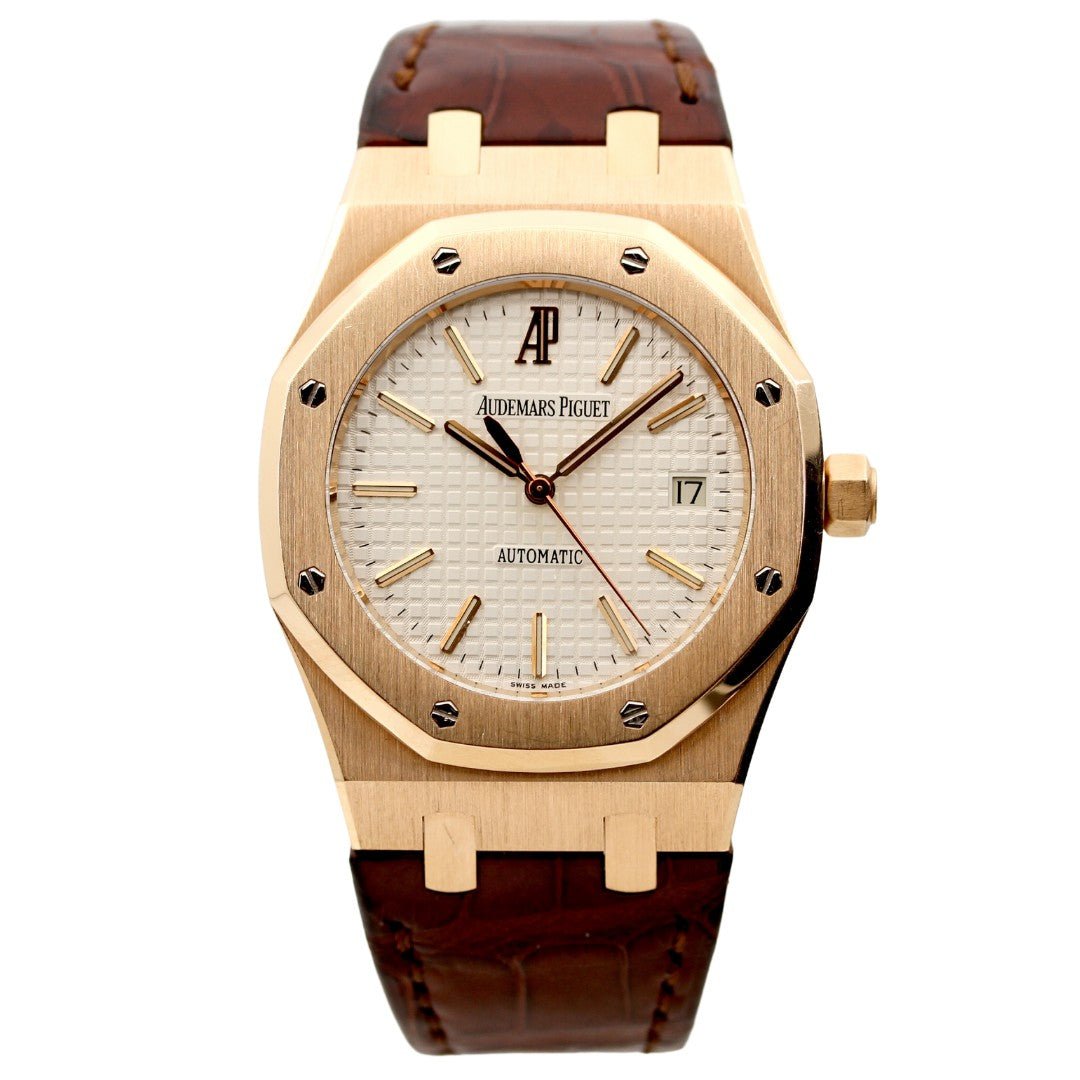 Audemars piguet rose gold leather strap hotsell