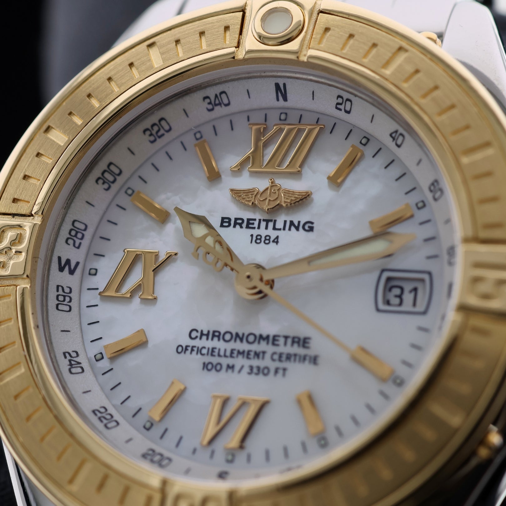 Breitling B - Class, Perlmutt Dial, Stahl/Gold, Ref. D71365, 06 - 2004, B+P - LUXUHRIA