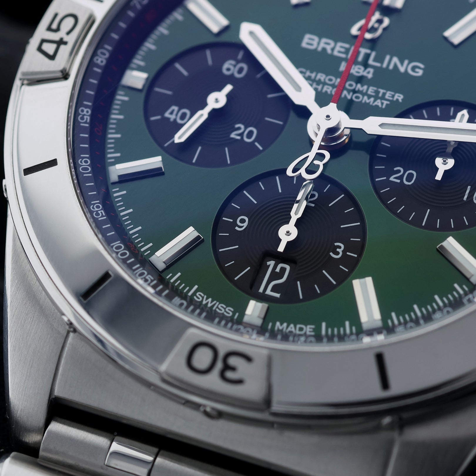 Breitling Chronomat B01 42 mm, Grün, Ref. AB0134101L2A1, B+P - LUXUHRIA