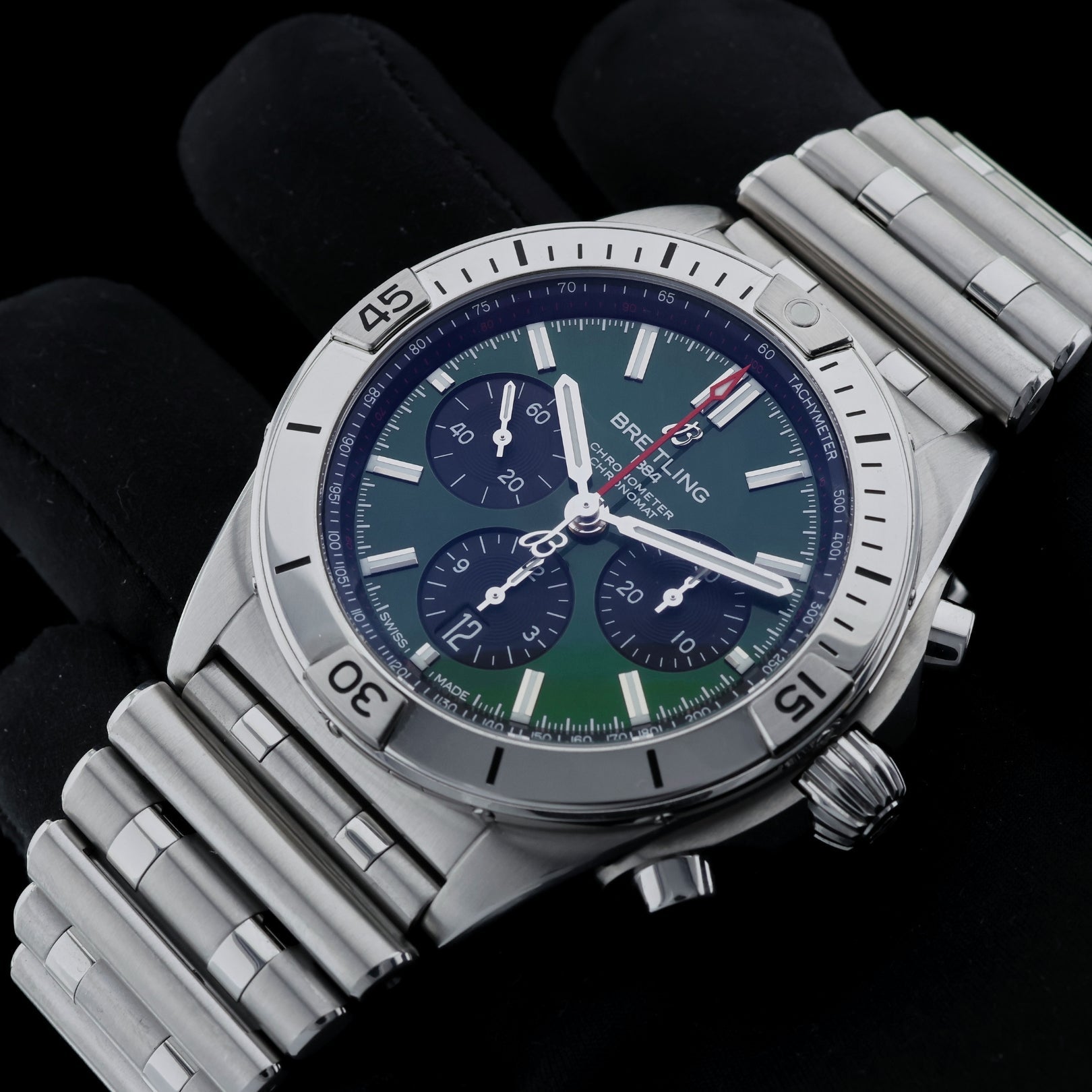 Breitling Chronomat B01 42 mm, Grün, Ref. AB0134101L2A1, B+P - LUXUHRIA