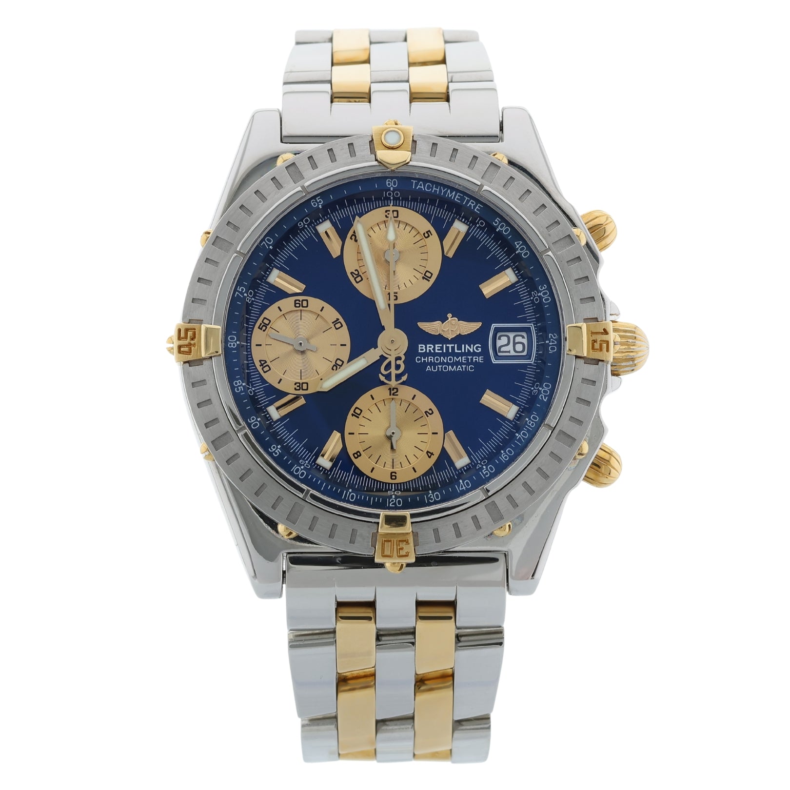 Breitling Chronomat "GT" 39mm, Blau Golden, Automatik, Ref. B13352, Stahl/Gold, Box - LUXUHRIA