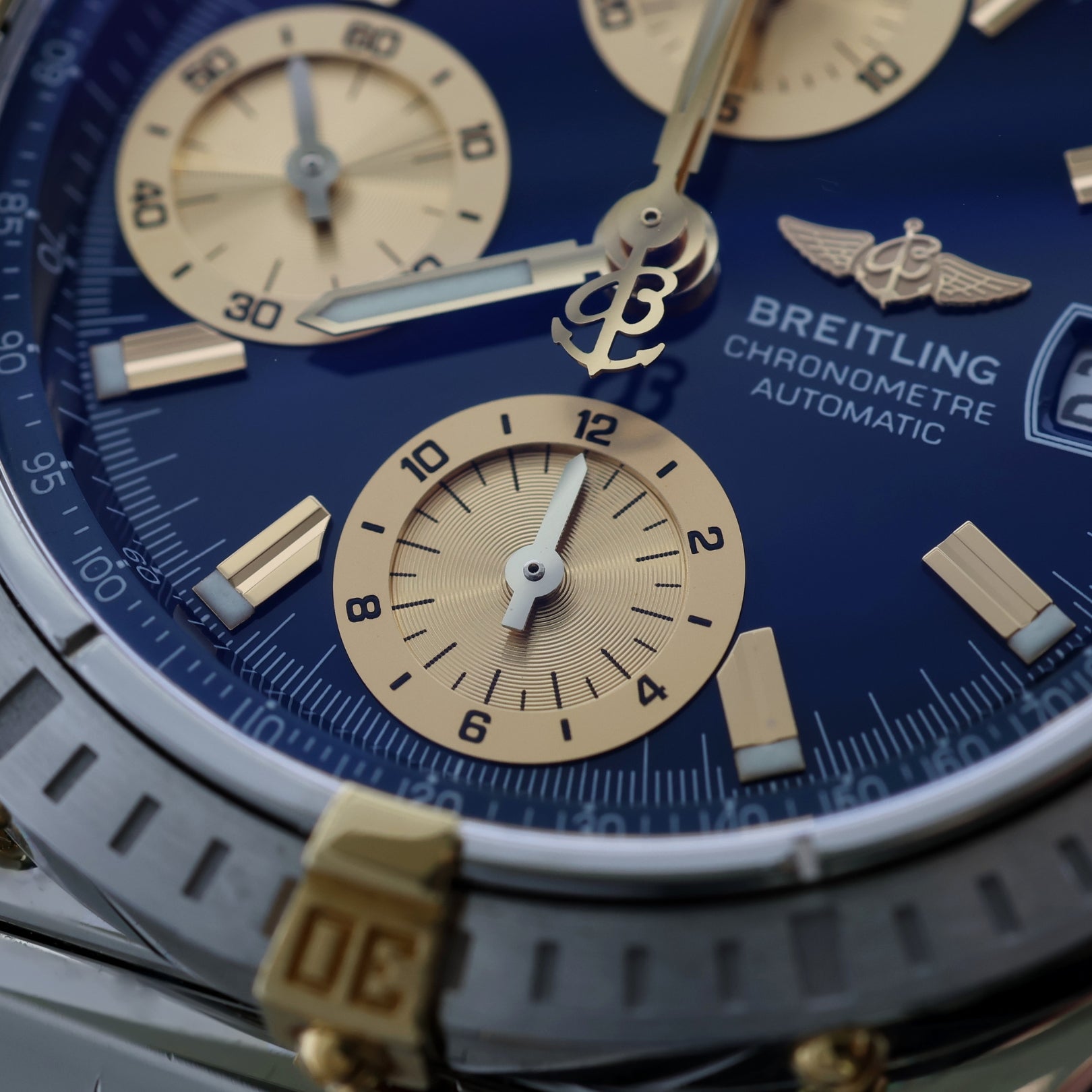 Breitling Chronomat "GT" 39mm, Blau Golden, Automatik, Ref. B13352, Stahl/Gold, Box - LUXUHRIA