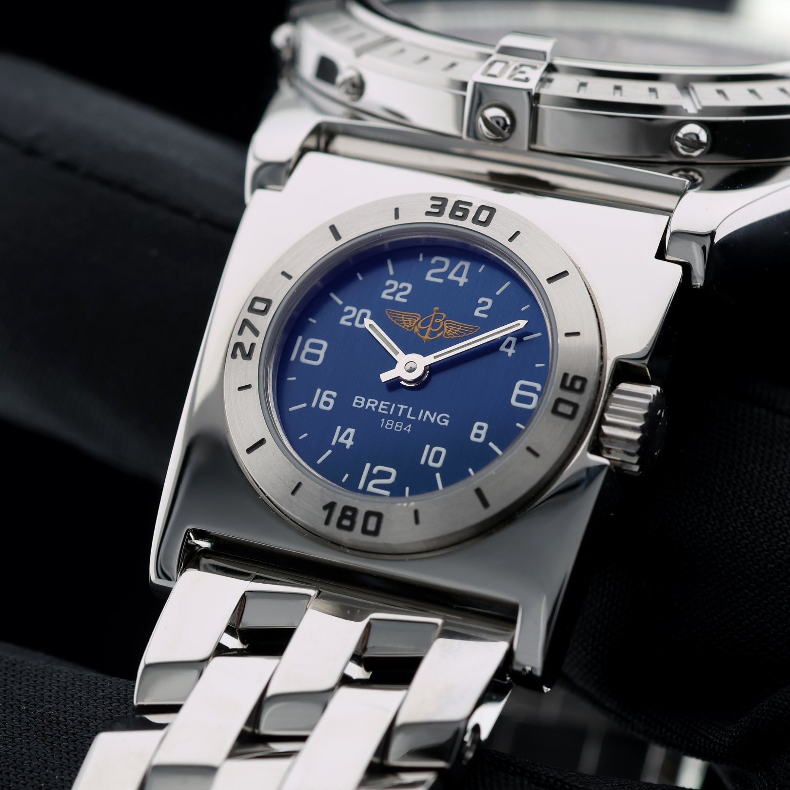 Breitling Headwind Date Day, UTC, Pilot Bracelet, Co - Pilot, Edelstahl, Blue Dial, Ref. A45355, mit Box - LUXUHRIA