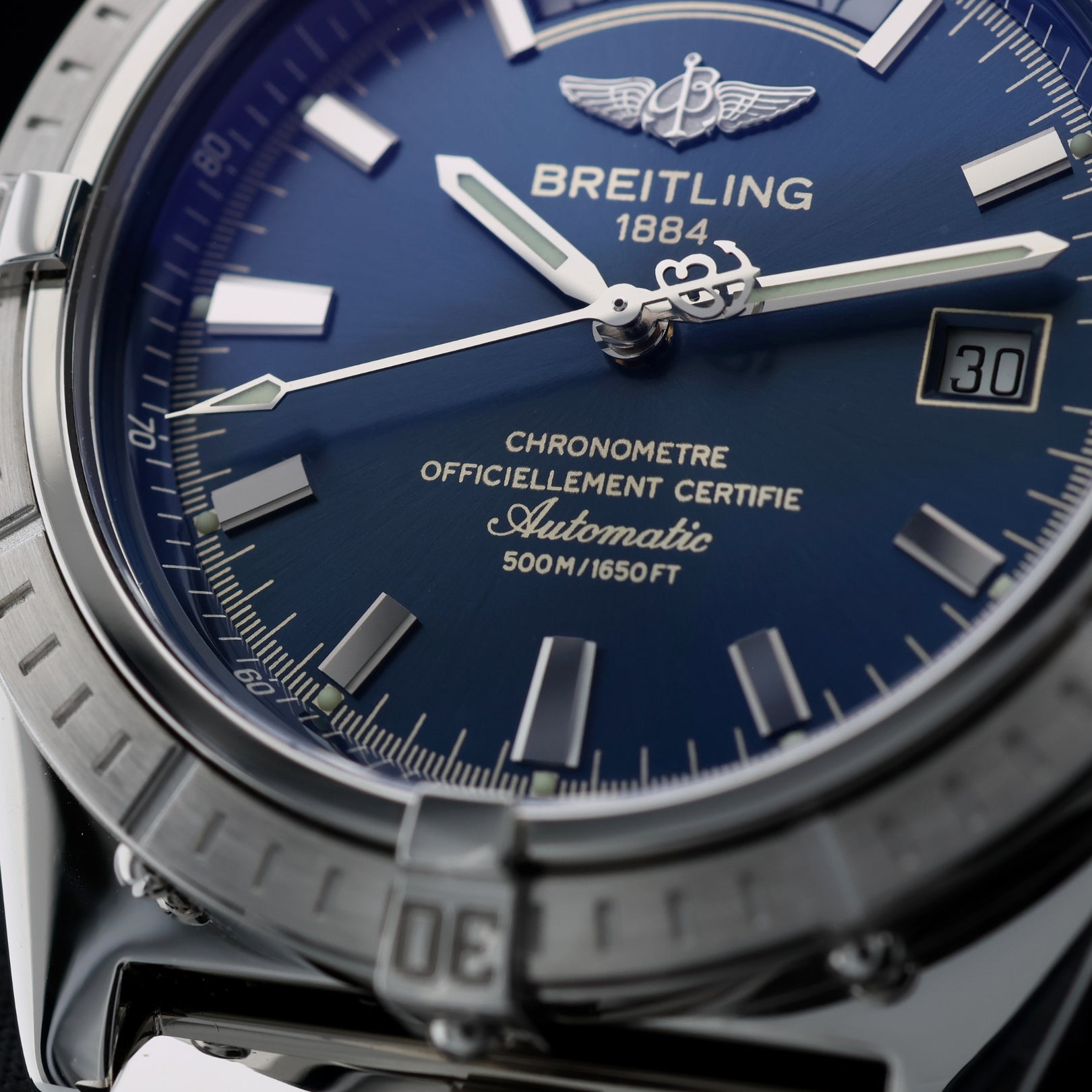 Breitling Headwind Date Day, UTC, Pilot Bracelet, Co - Pilot, Edelstahl, Blue Dial, Ref. A45355, mit Box - LUXUHRIA
