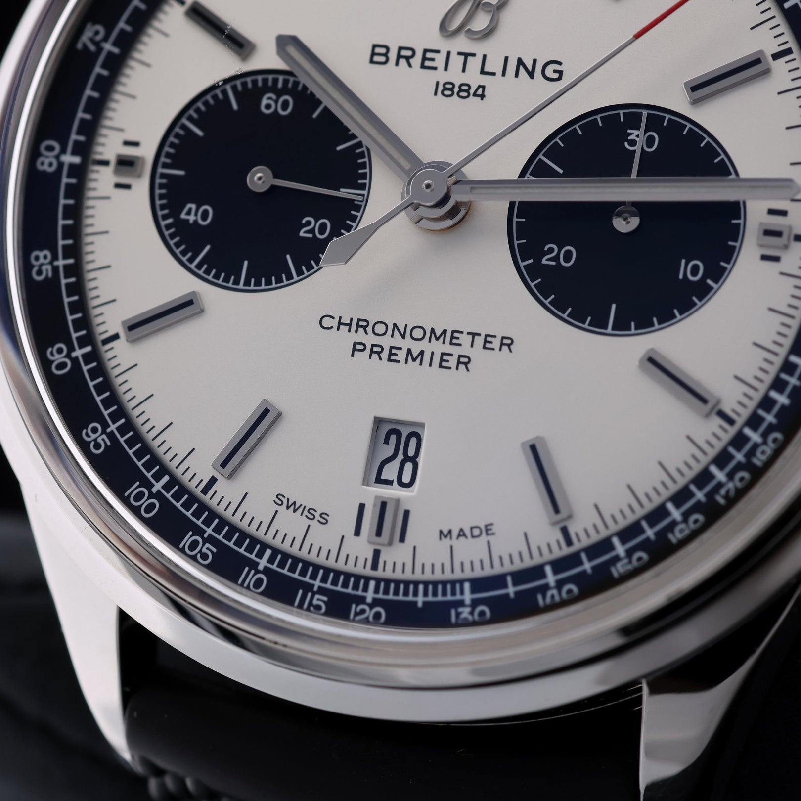 Breitling Premier B01 Chronograph 42 mm, Kautschukband, Faltschliesse, Ref. AB0118, Breitling - Garantie bis 2027, B+P - LUXUHRIA