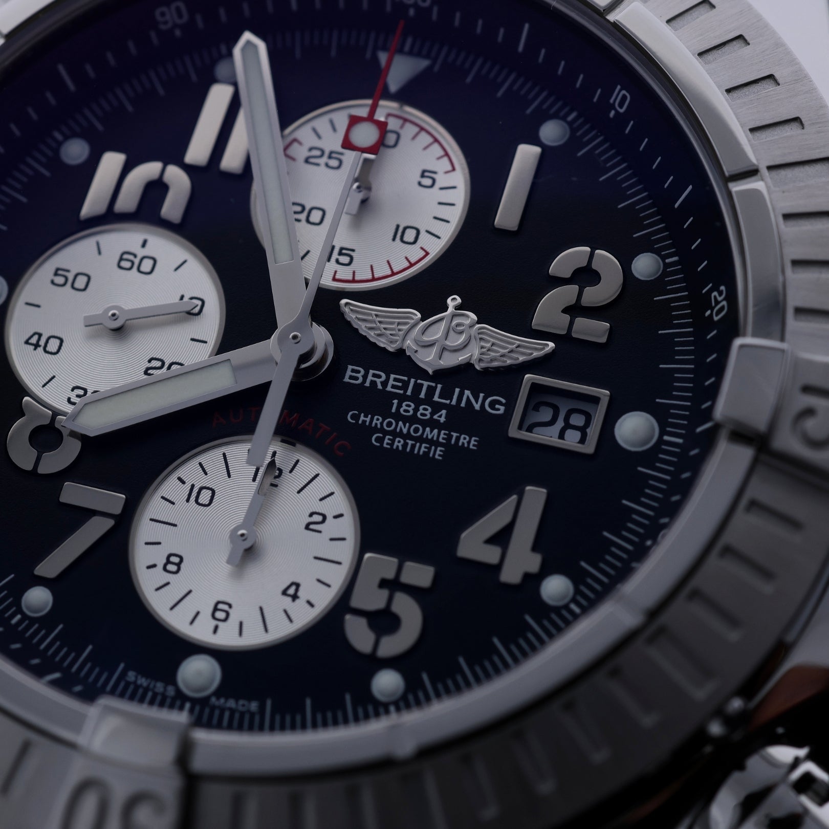 Breitling Super Avenger Chrono, Edelstahl, 48 mm, Ref. A13370, 03-2013, B+P - LUXUHRIA