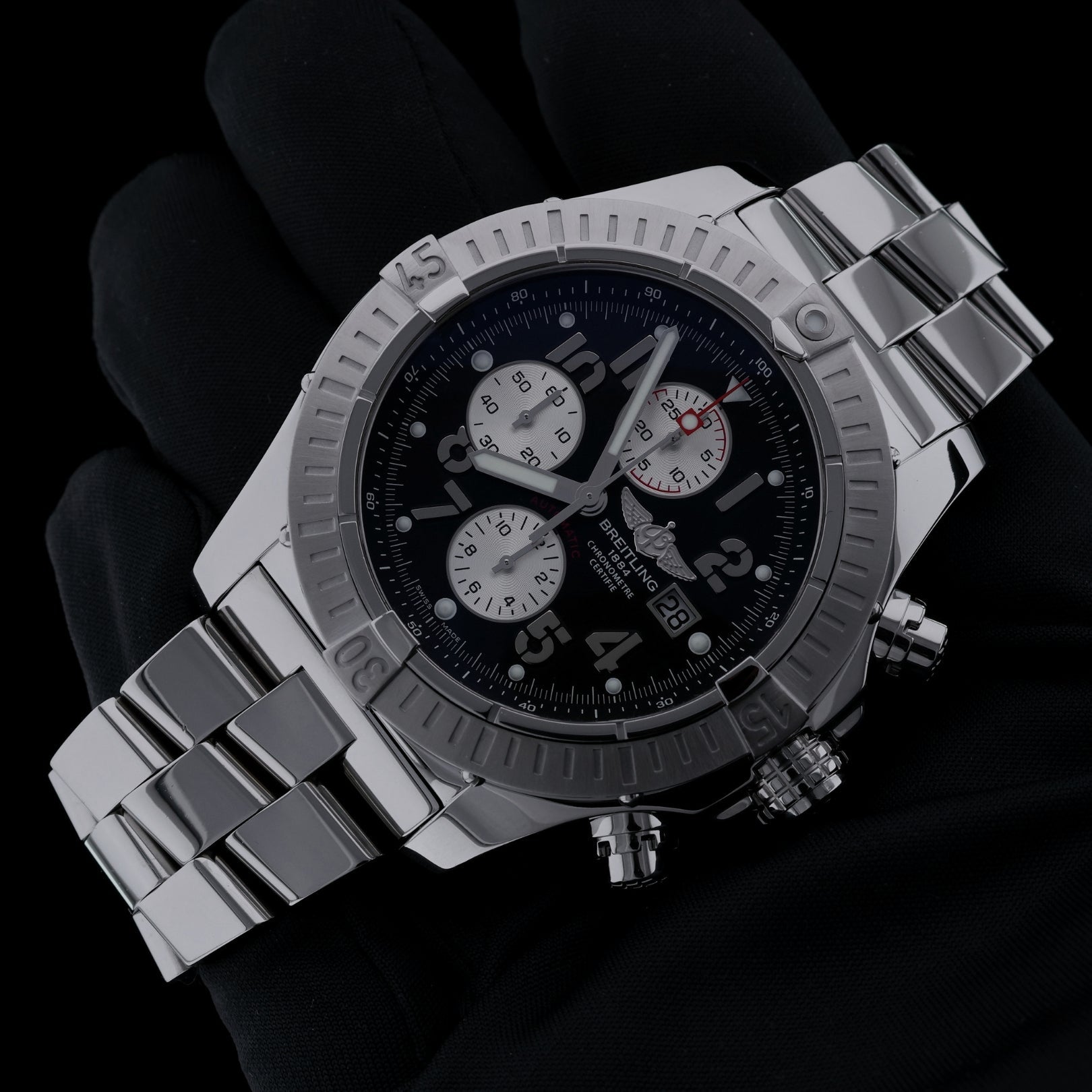 Breitling Super Avenger Chrono, Edelstahl, 48 mm, Ref. A13370, 03-2013, B+P - LUXUHRIA