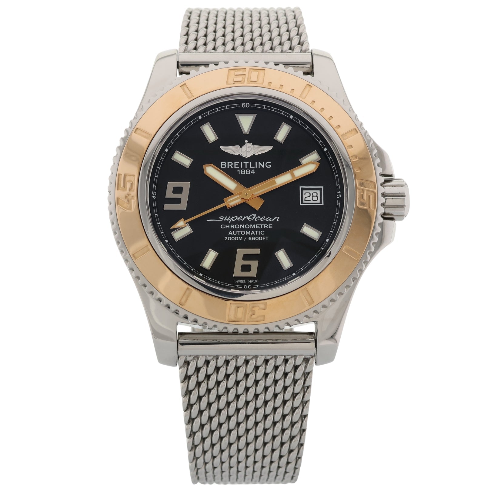 Breitling Superocean 44, Stahl/Gold, Milanaise‑Armband, Ref. C17391 - LUXUHRIA