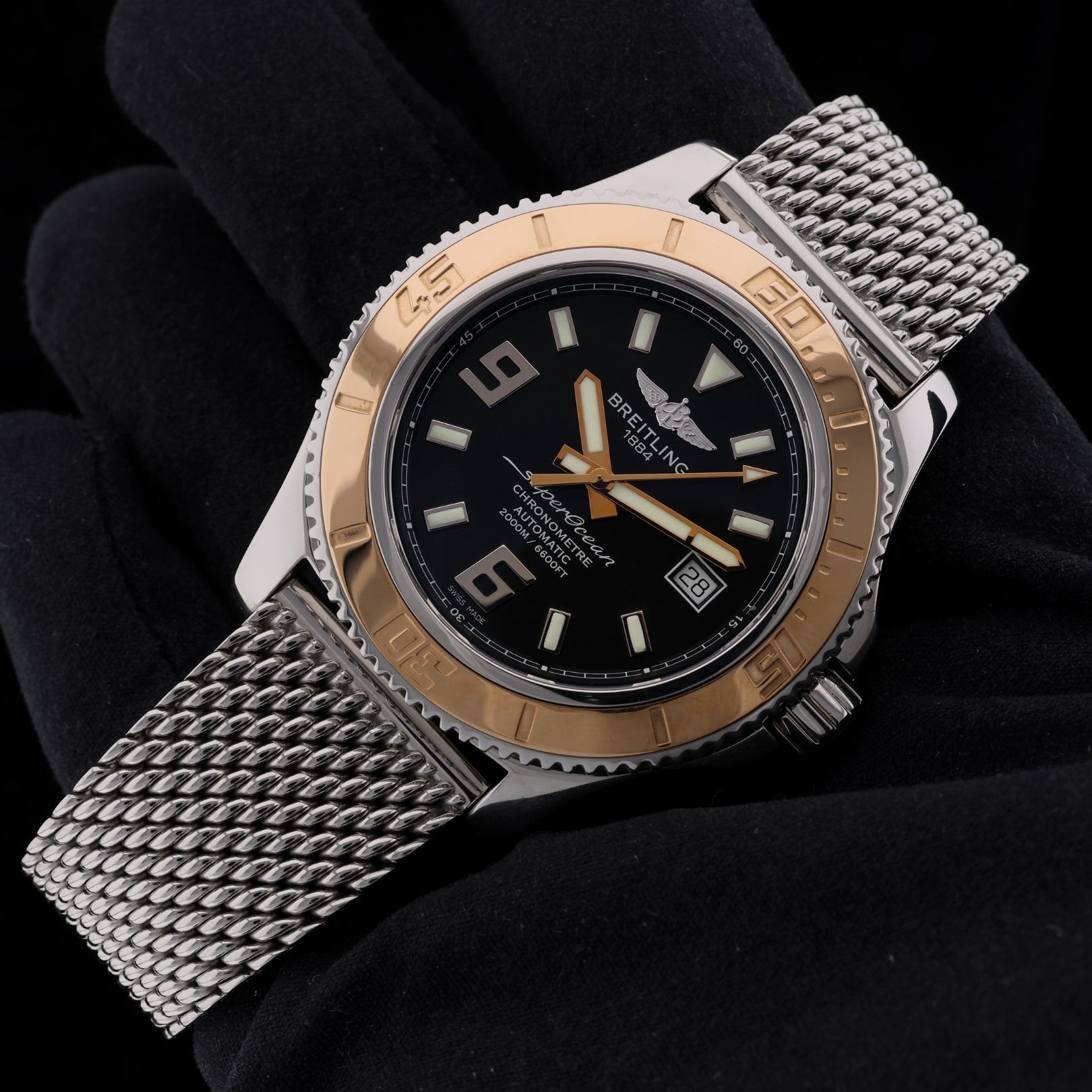 Breitling Superocean 44, Stahl/Gold, Milanaise‑Armband, Ref. C17391 - LUXUHRIA