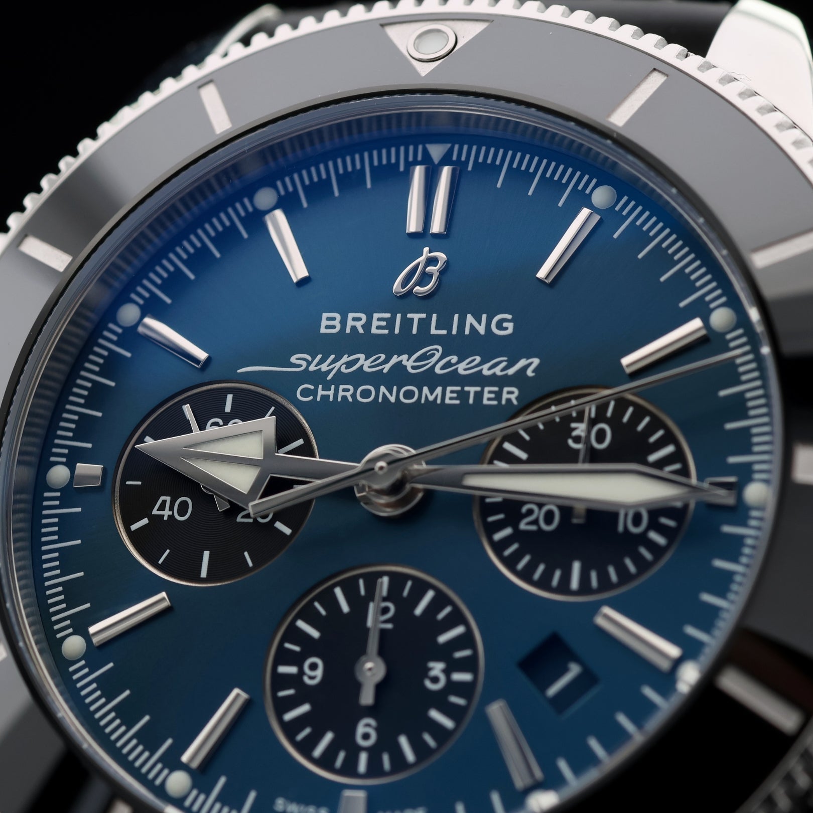 Breitling Superocean Heritage B01 Chronograph 44, Blau, Ref. AB0162121C1S1, 05 - 2024, B+P - LUXUHRIA
