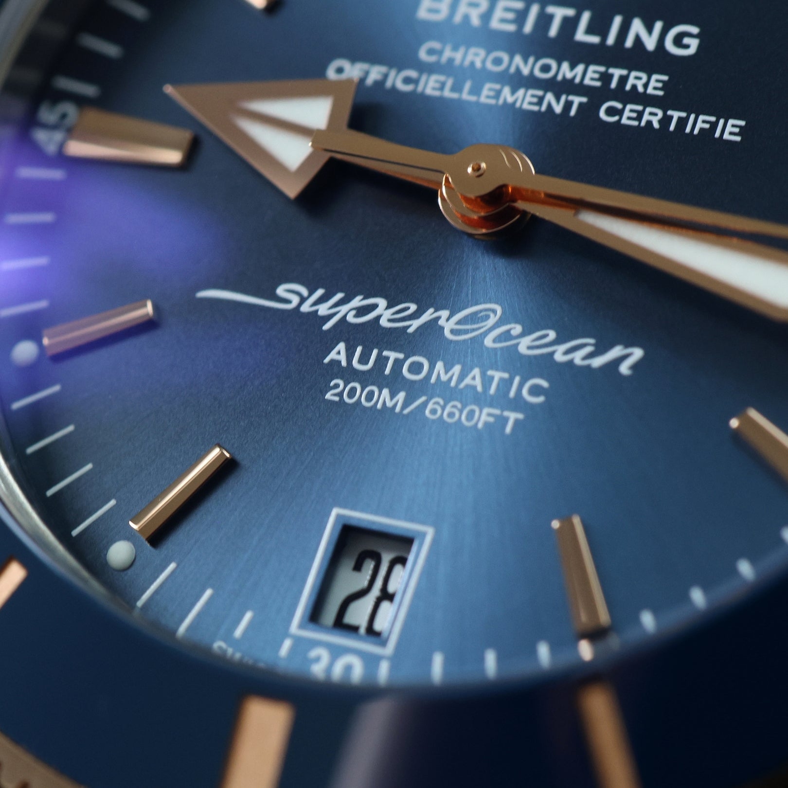 Breitling Superocean Heritage B20 Automatic 42, Edelstahl/Rosegold, Kautschukband, Ref. UB2010, B+P - LUXUHRIA