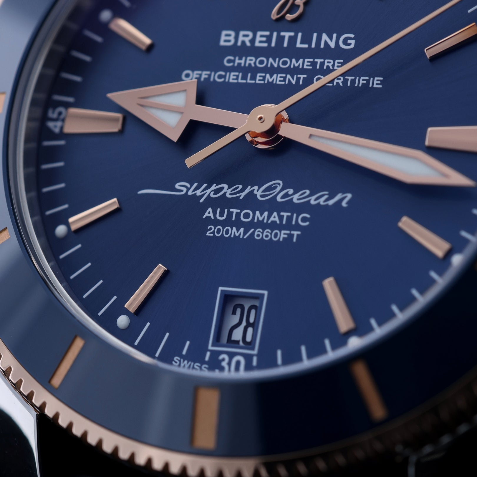 Breitling Superocean Heritage B20 Automatic 42, Edelstahl/Rosegold, Kautschukband, Ref. UB2010, B+P - LUXUHRIA