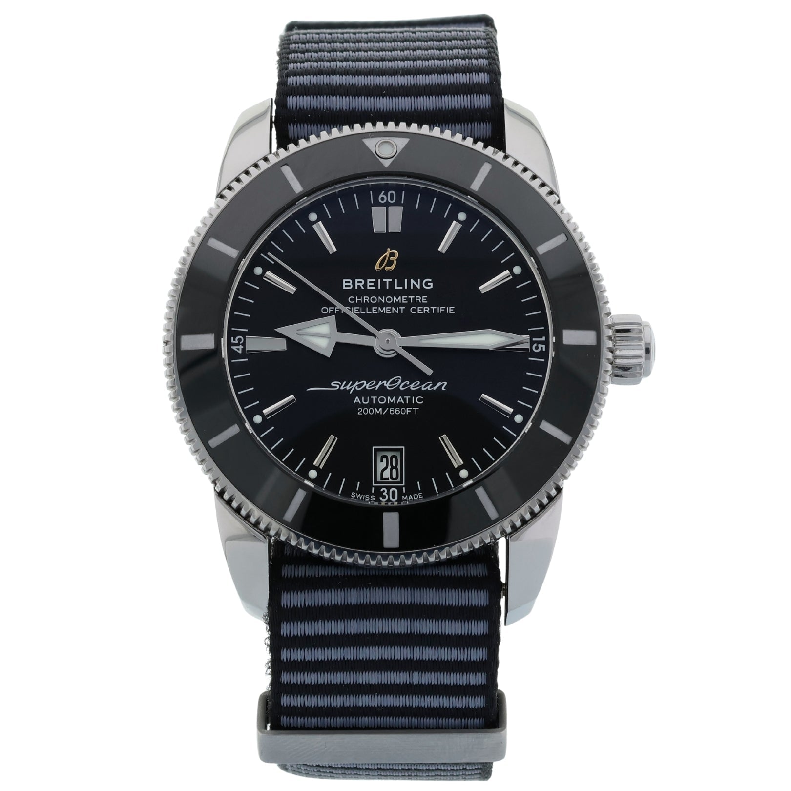 Breitling Superocean Heritage II 42, Schwarz, zusätzliches Kautschukband, Ref. AB2010, 12 - 2022, B+P - LUXUHRIA