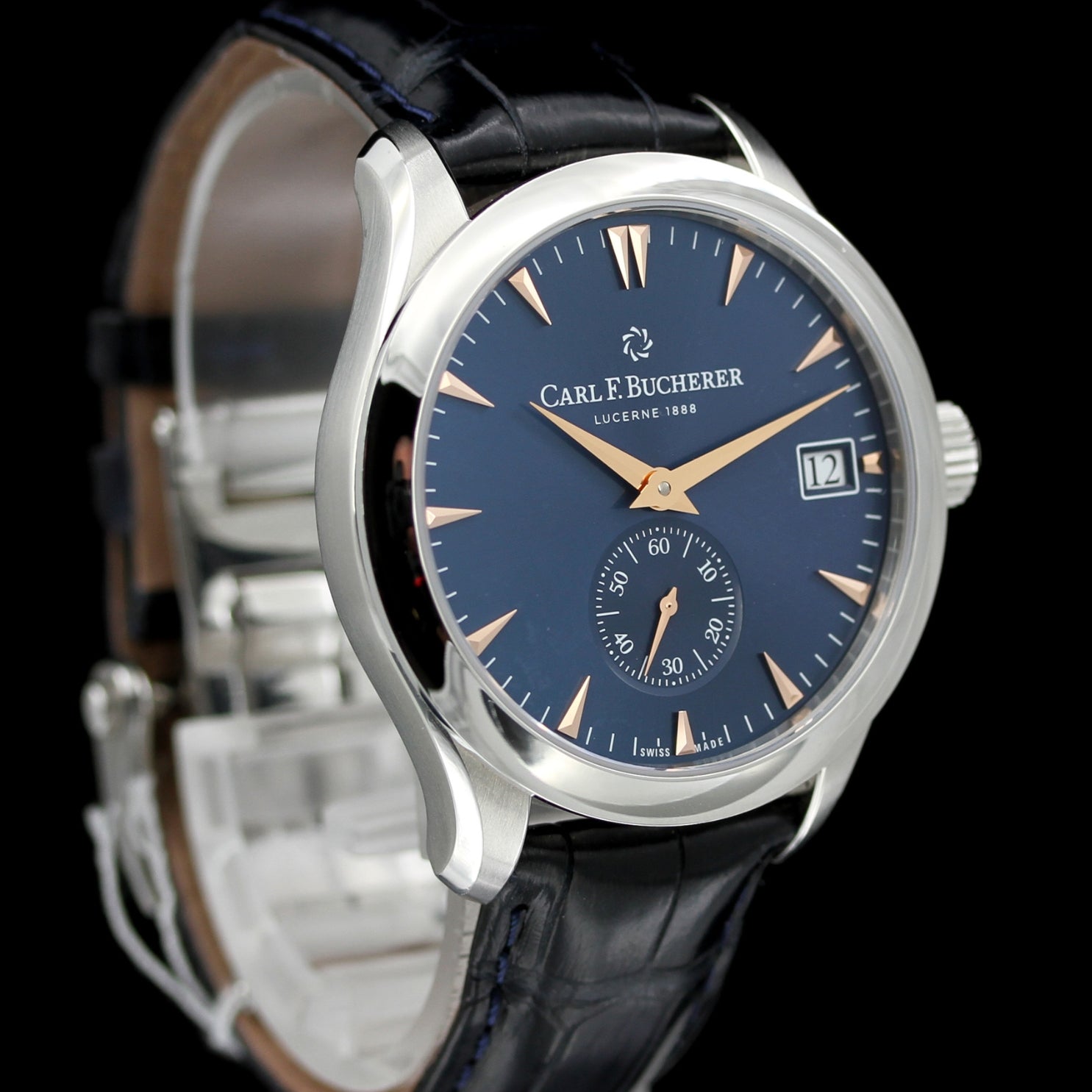 Carl F. Bucherer Manero Peripheral 40.6mm, Limited 188pcs., Blue Dial, 00.10917.08.53.88, 10 - 2019, B+P - LUXUHRIA