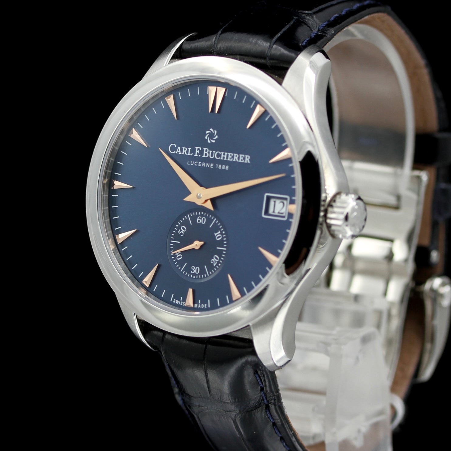 Carl F. Bucherer Manero Peripheral 40.6mm, Limited 188pcs., Blue Dial, 00.10917.08.53.88, 10 - 2019, B+P - LUXUHRIA