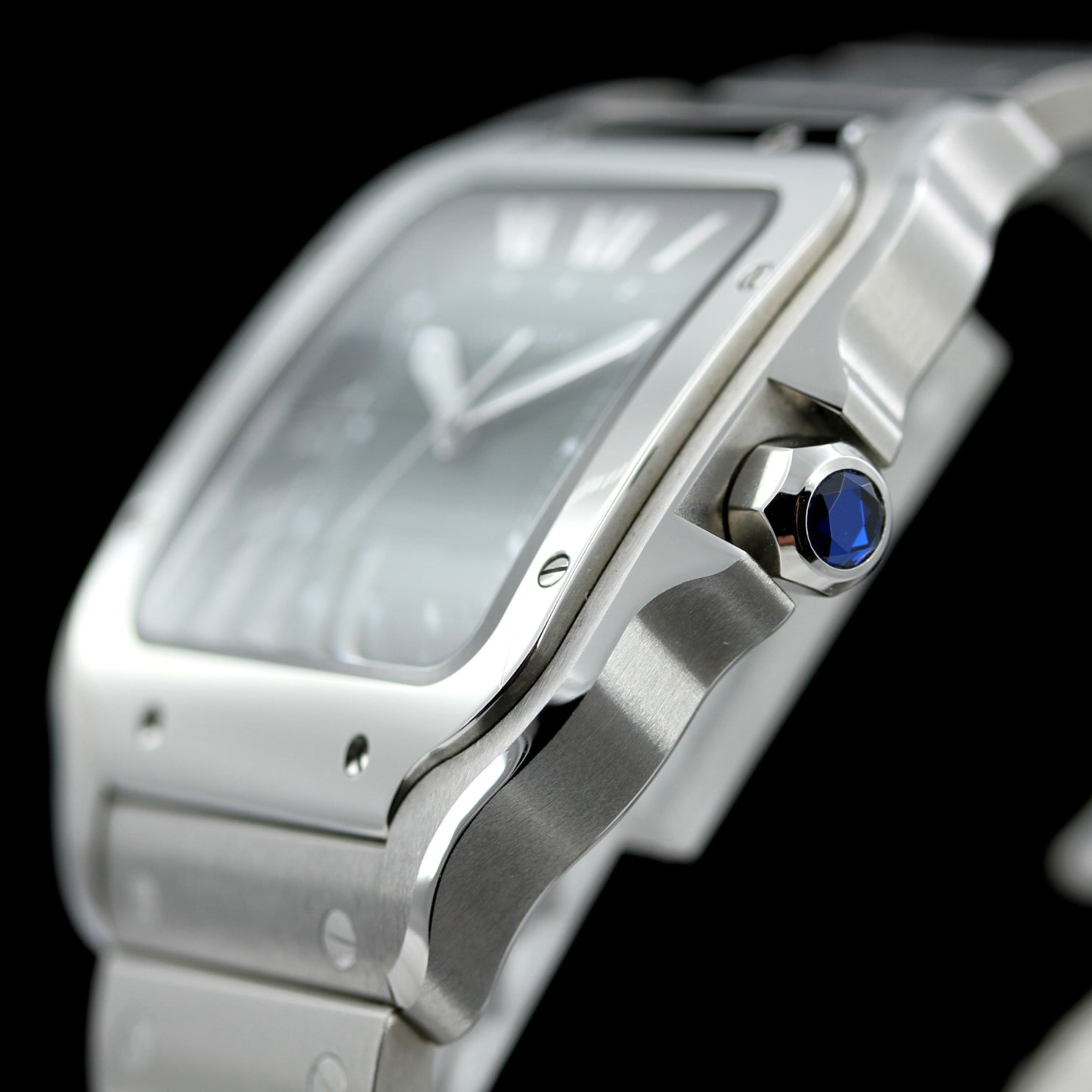 Cartier Santos de Cartier Large, großes Modell, Grün, 39.8x47.5 mm, Ref. WSSA0062, 10 - 2023, B+P - LUXUHRIA