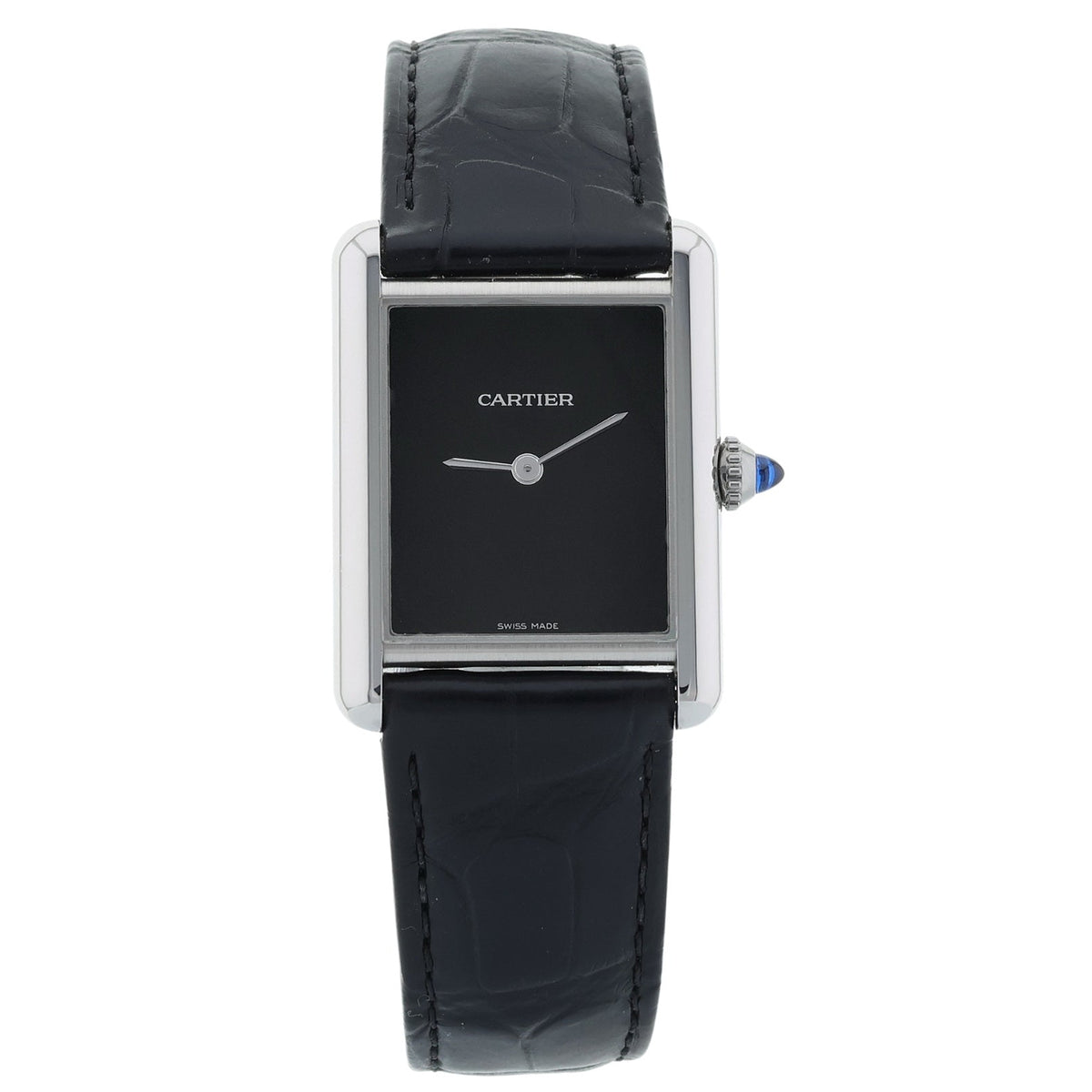 Cartier Tank Must de Cartier 33.7x25.5mm, Black Dial, no indices, Ref. WSTA0072, 2023, B+P - LUXUHRIA