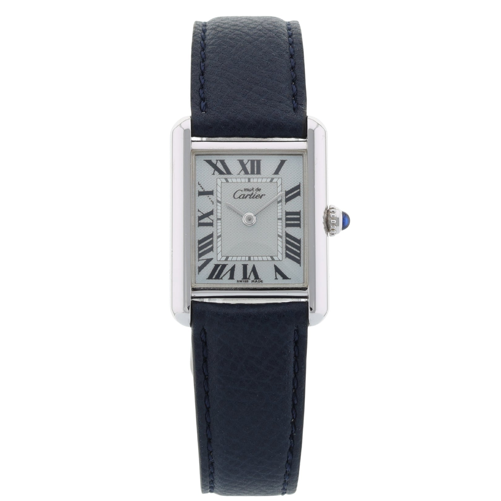 Cartier Tank Must, Light Blue Dial, Silber, Ref. 2416 / W1016530, 12-2000, B+P - LUXUHRIA