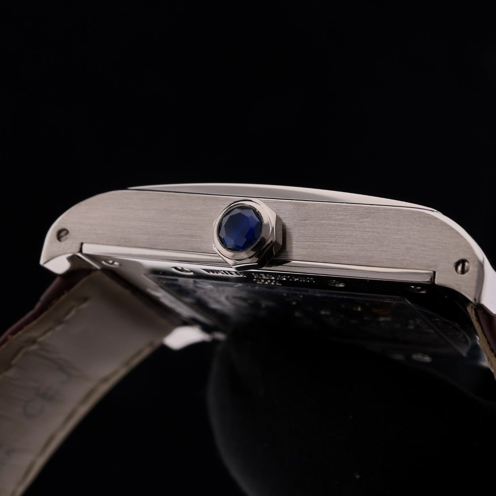 Cartier Tank Vis Dual Time, Weißgold, Lederarmband, Ref. W1534351, mit Box - LUXUHRIA