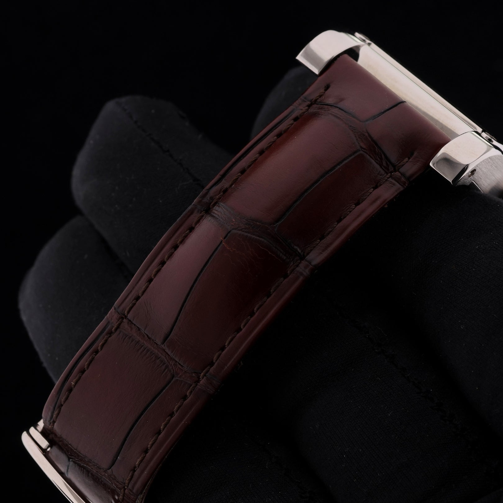 Cartier Tank Vis Dual Time, Weißgold, Lederarmband, Ref. W1534351, mit Box - LUXUHRIA