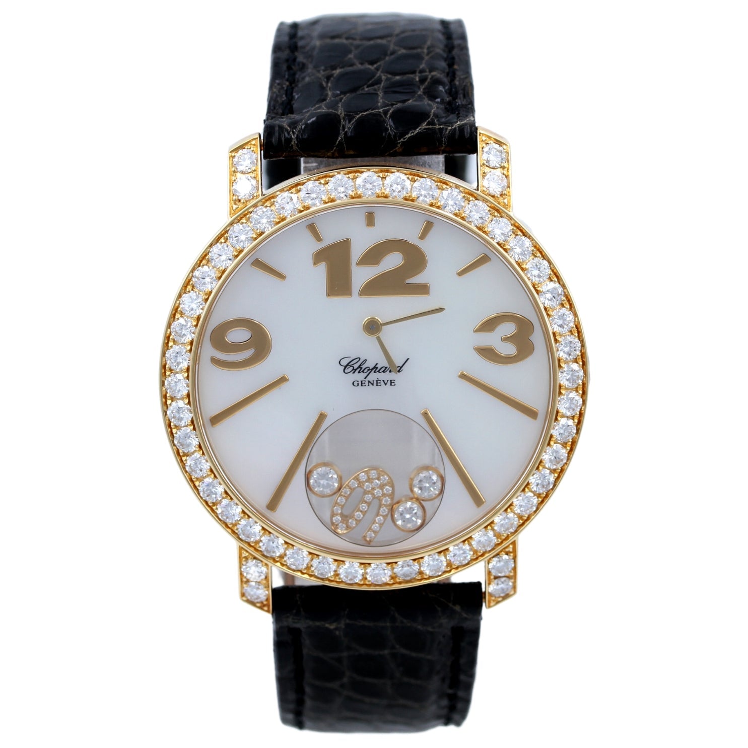Chopard Happy Diamonds Time, Gelbgold, Perlmutt-Zifferblatt, 207450-0005, B+P - LUXUHRIA