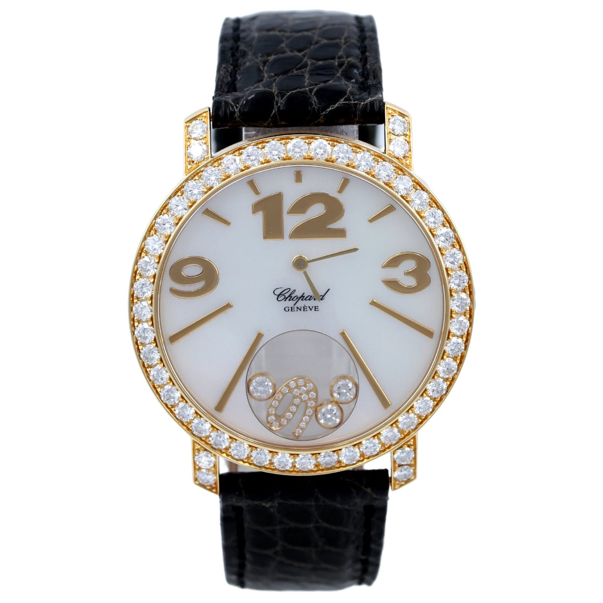 Chopard Happy Diamonds Time, Gelbgold, Perlmutt-Zifferblatt, 207450-00