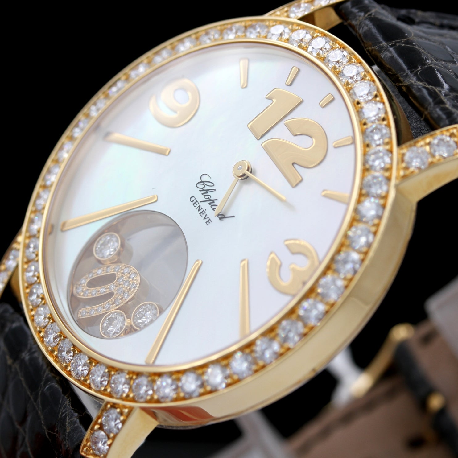 Chopard Happy Diamonds Time, Gelbgold, Perlmutt-Zifferblatt, 207450-0005, B+P - LUXUHRIA
