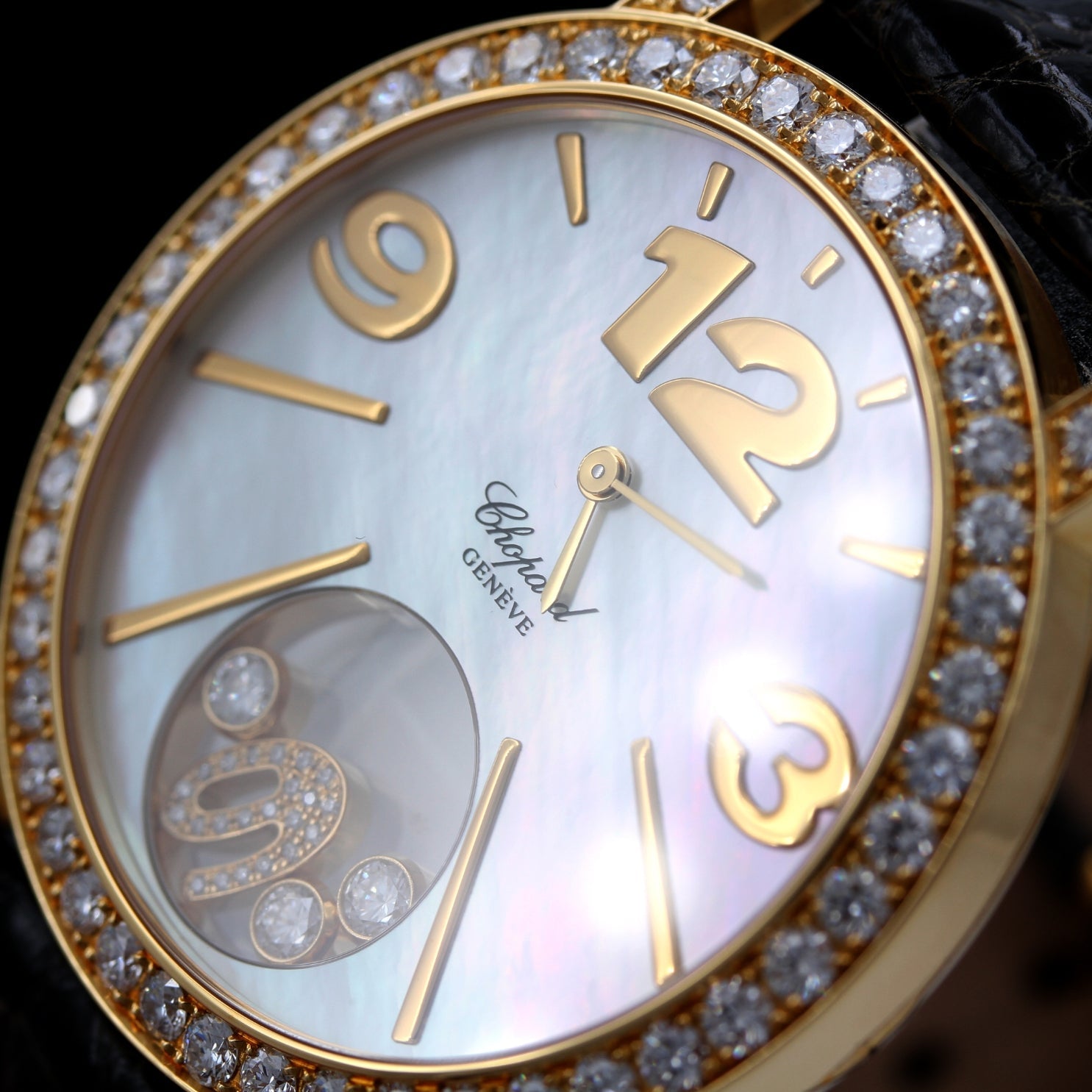 Chopard Happy Diamonds Time, Gelbgold, Perlmutt-Zifferblatt, 207450-0005, B+P - LUXUHRIA